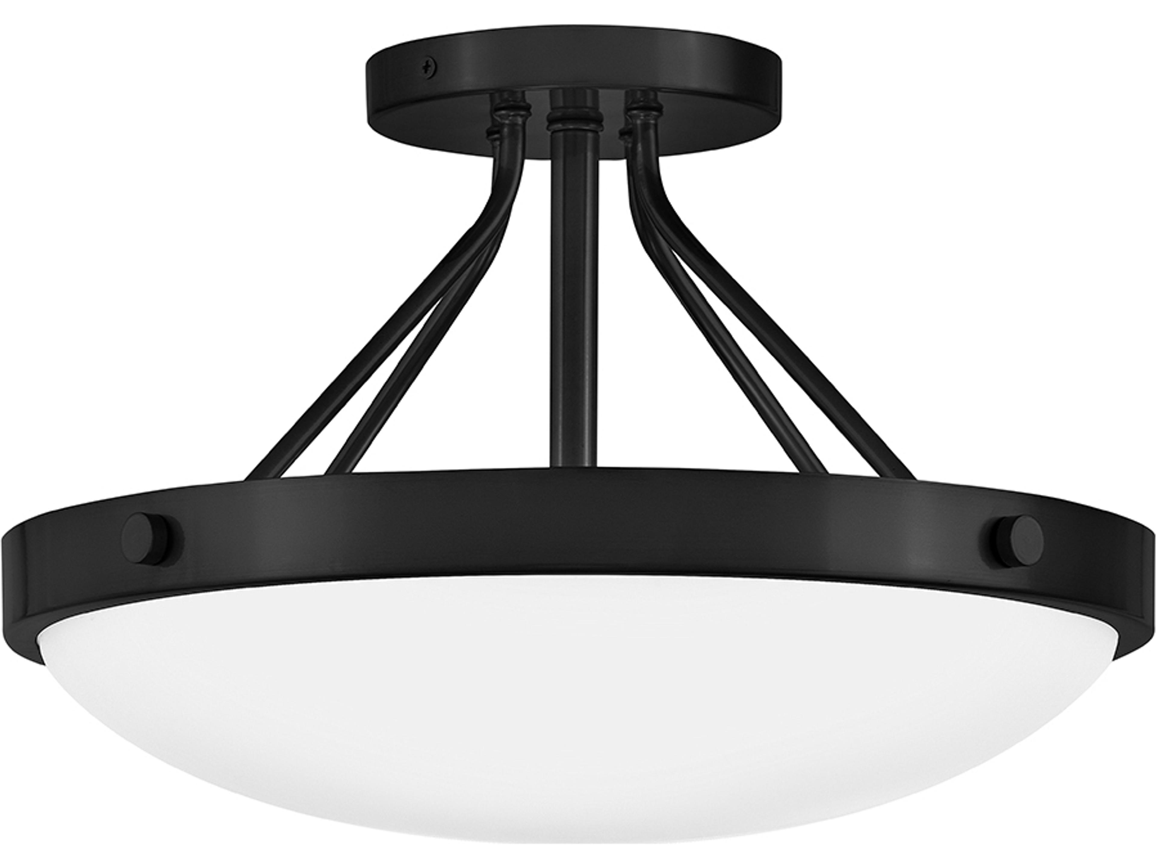 Lark Living Gus 3-Light Black Bowl Semi Flush Mount