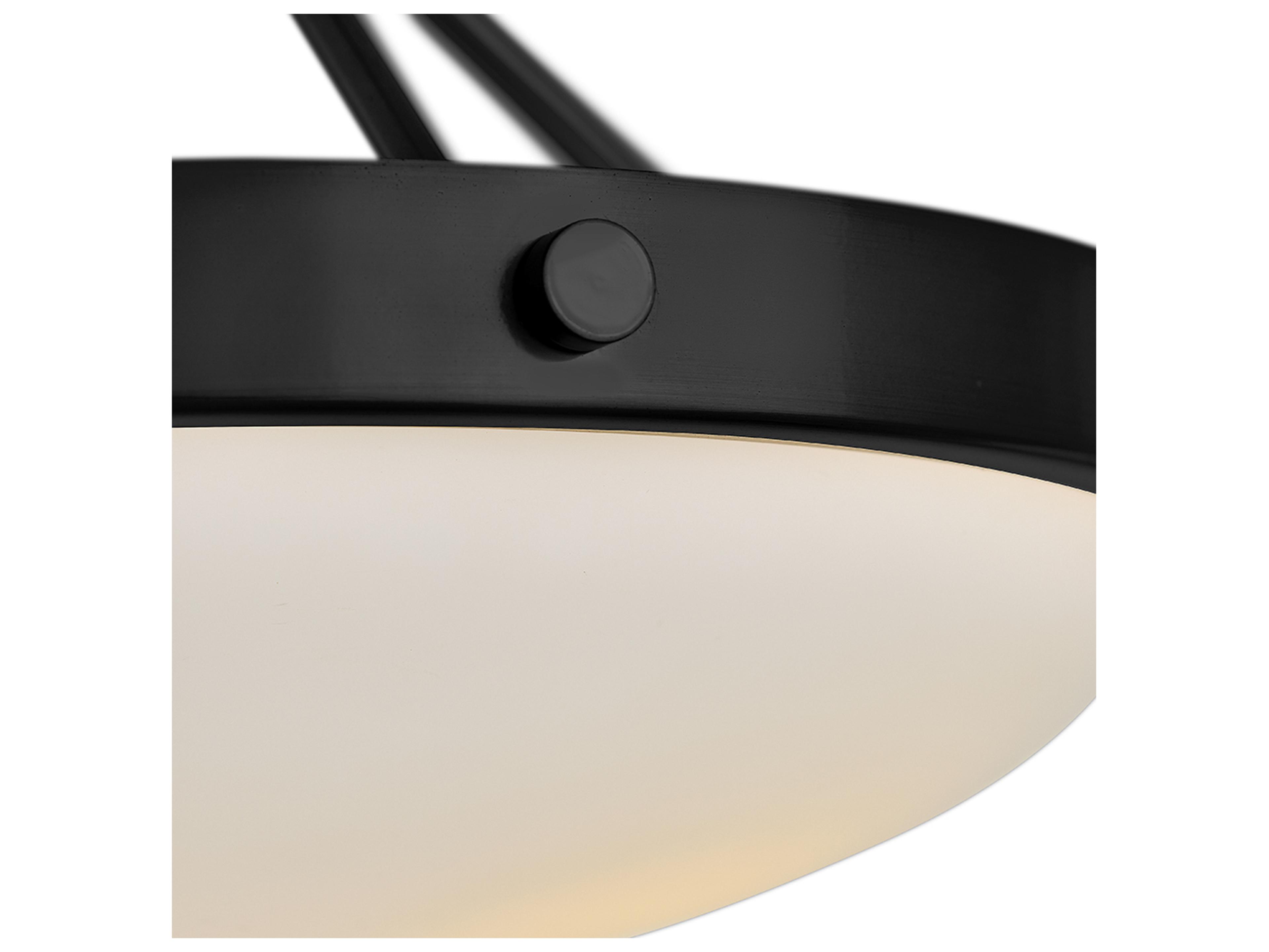 Lark Living Gus 3-Light Black Bowl Semi Flush Mount