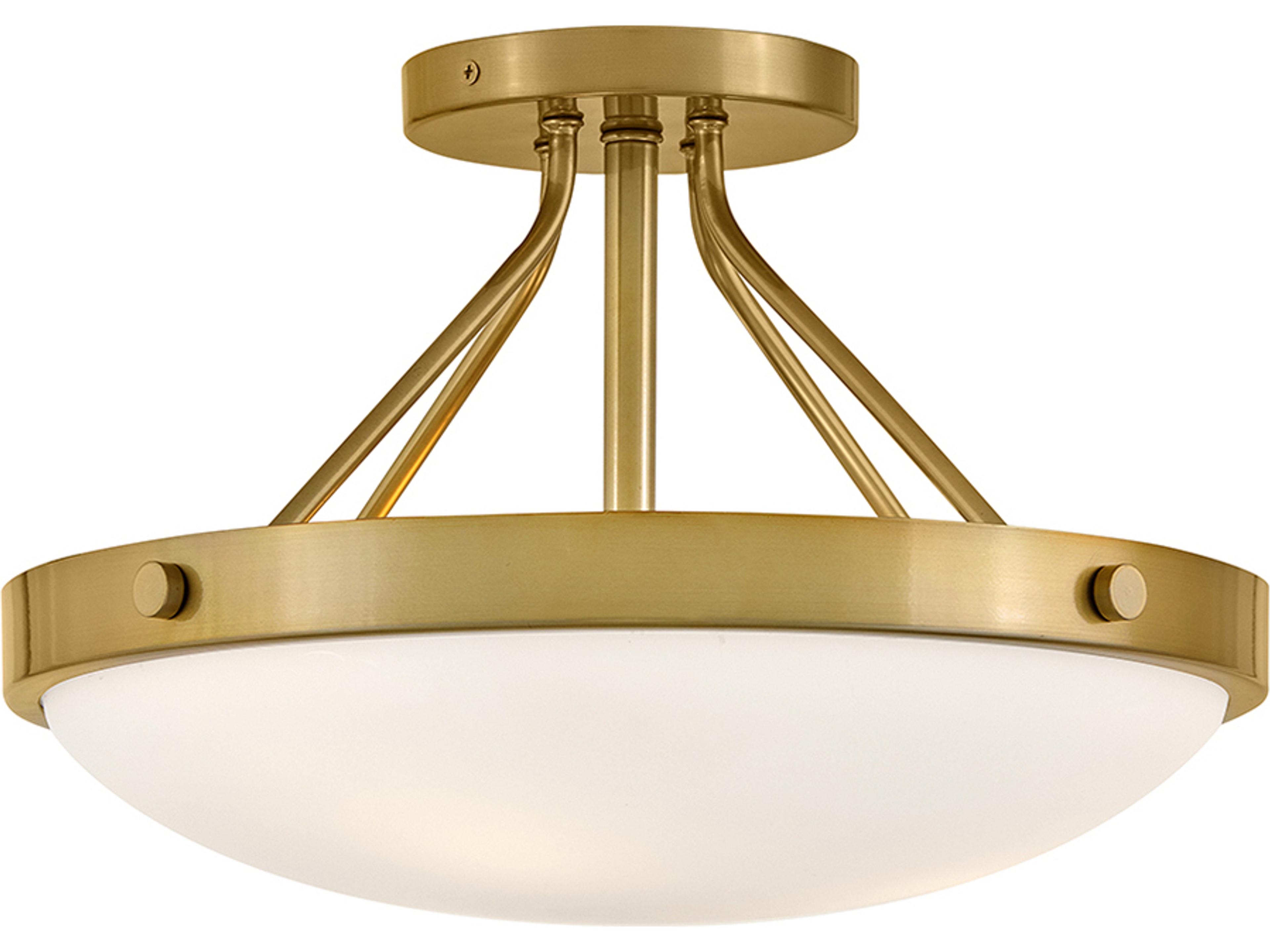 Gus 3-Light Gold Bowl Semi Flush Mount