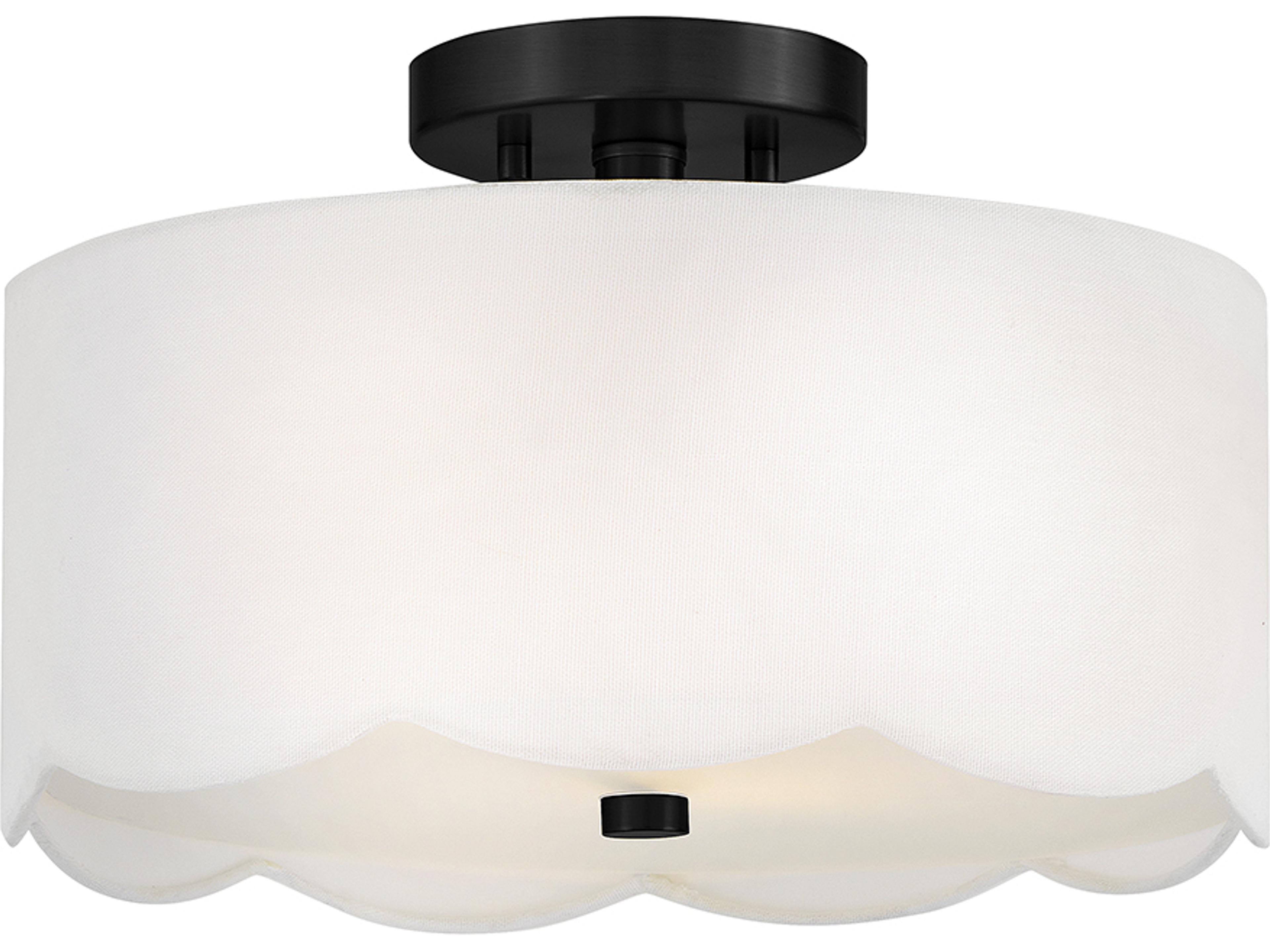 Bliss 2-Light Black Drum Semi Flush Mount