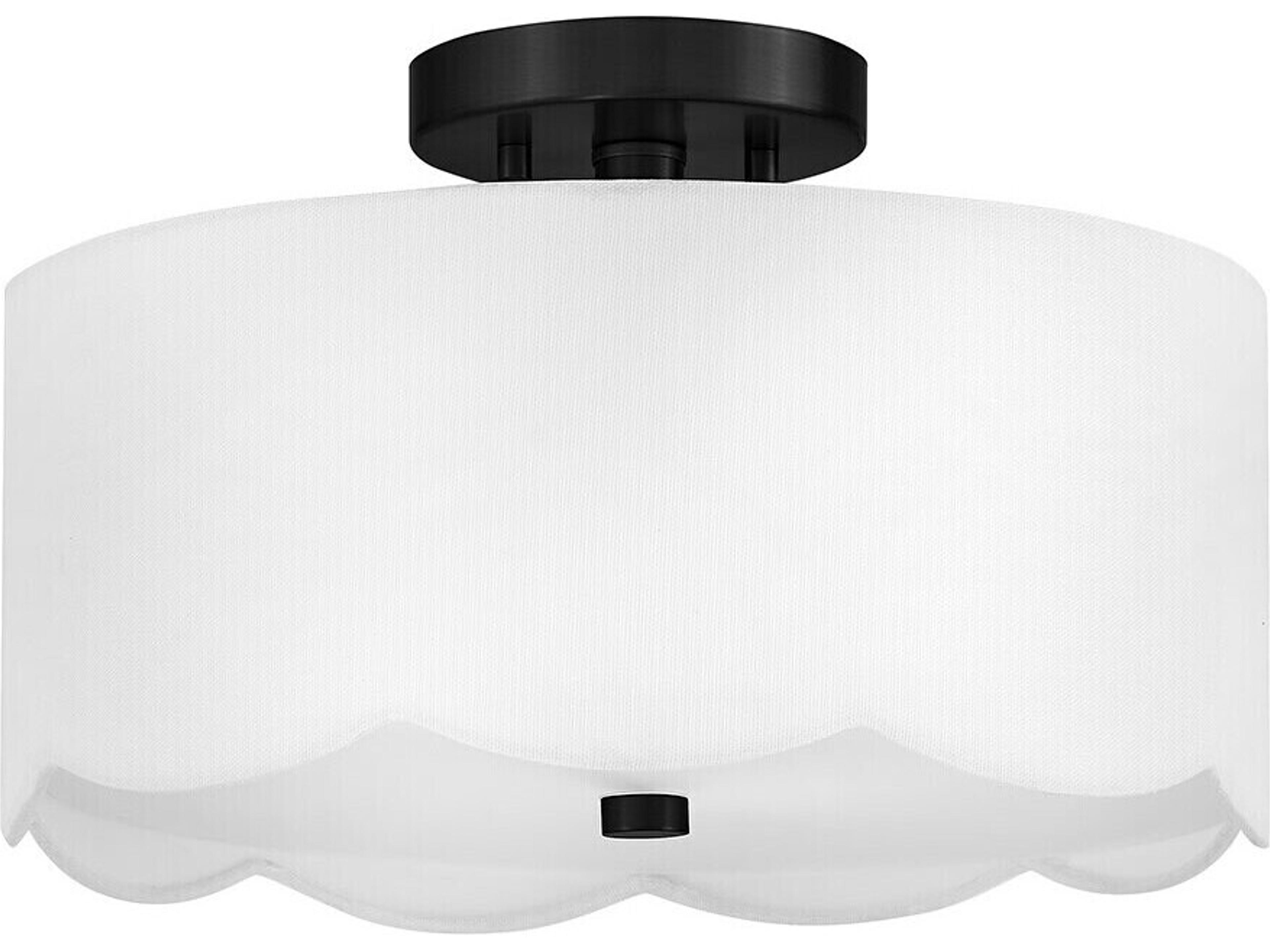 Lark Living Bliss 2-Light Black Drum Semi Flush Mount