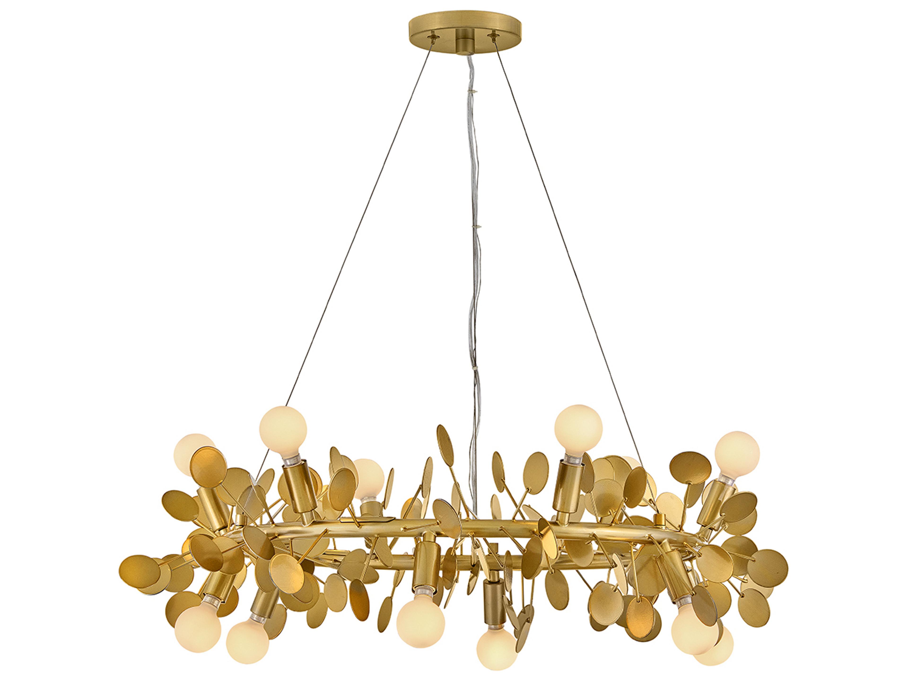Lolli 12-Light Distressed Brass Chandelier