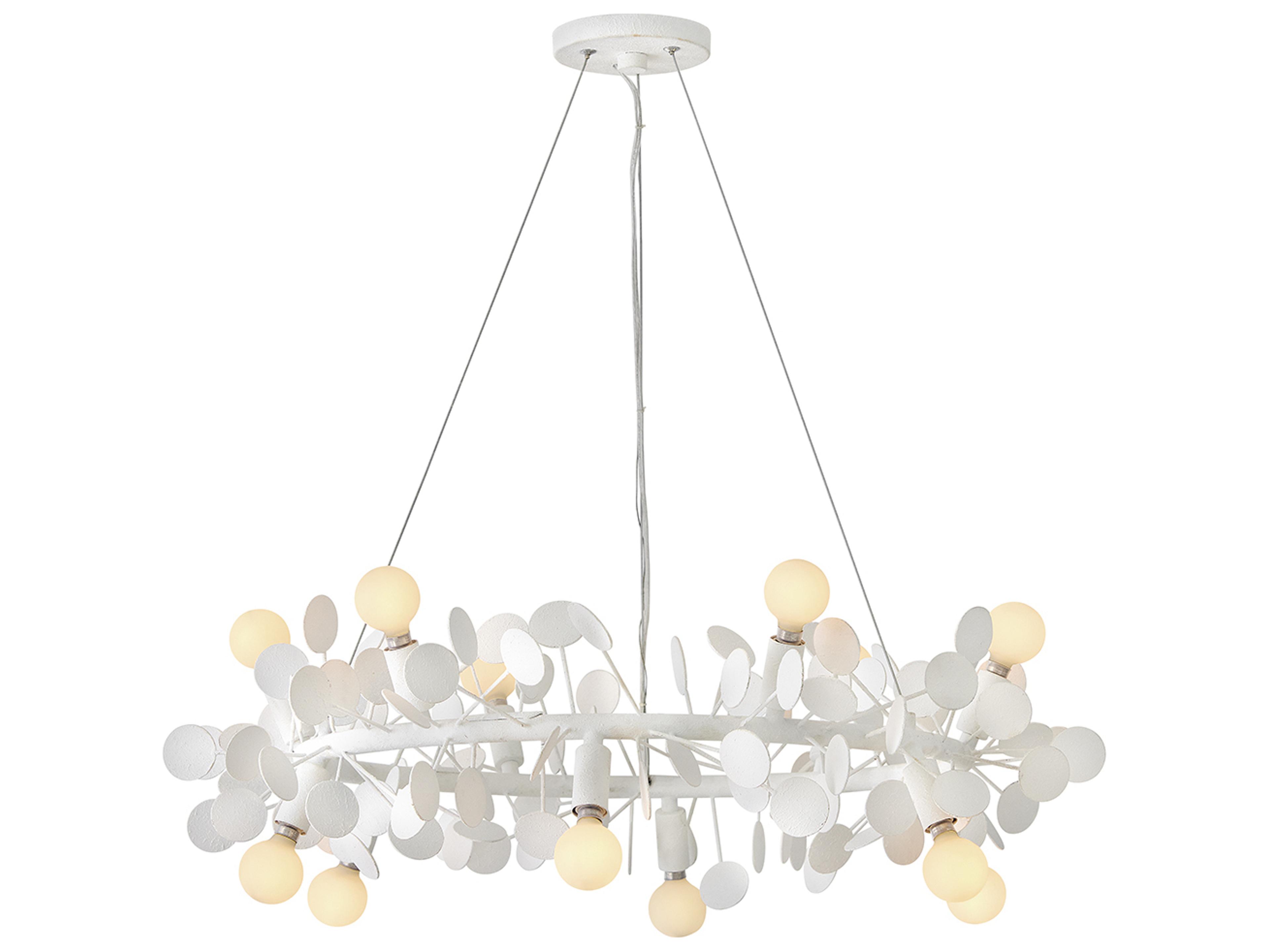 Lolli 12-Light Textured Plaster White Chandelier