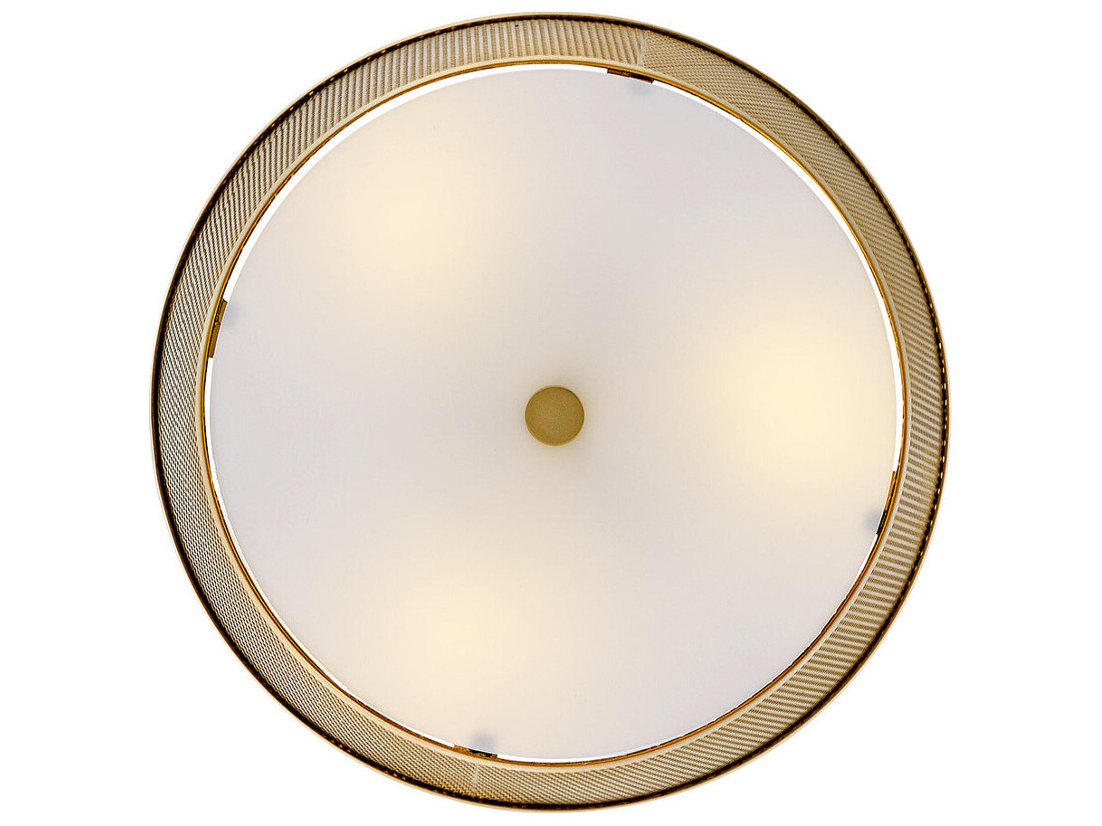 Lark Living Cash 3-Light Lacquered Brass Drum Semi Flush Mount