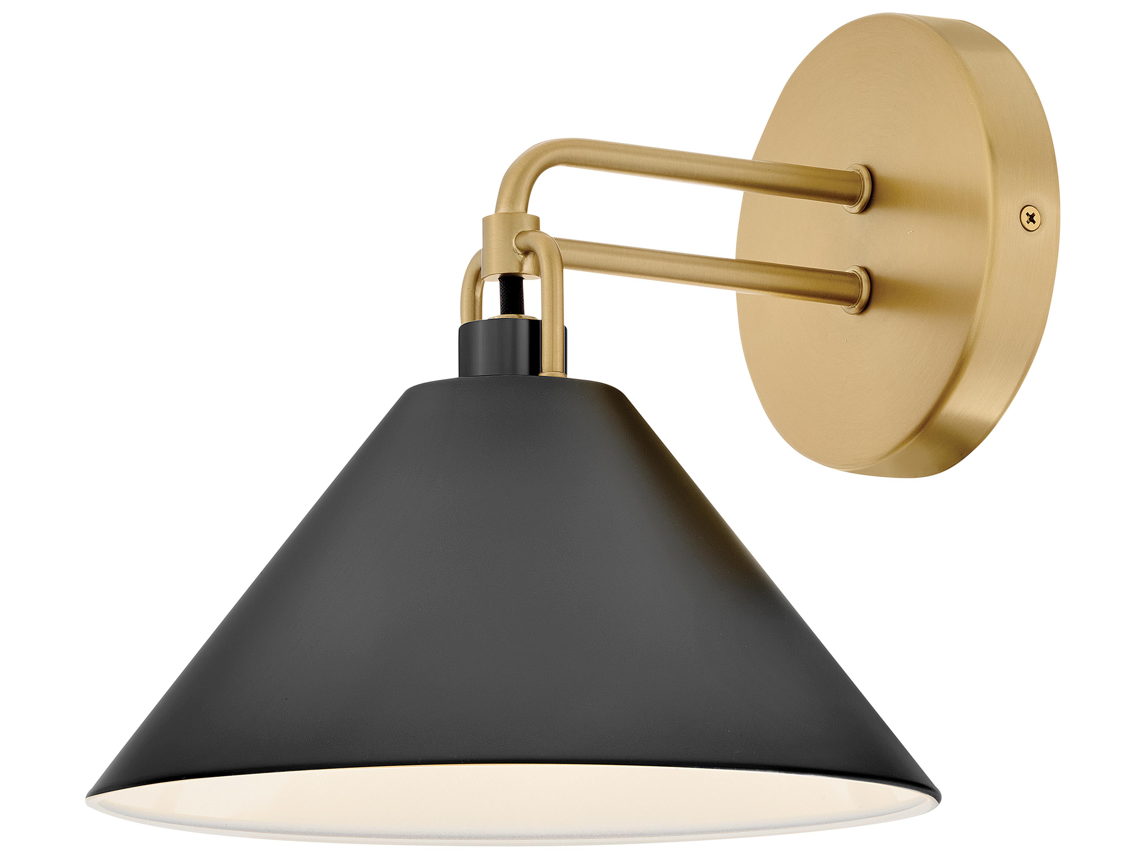 Lark Living Milo 1-Light Lacquered Brass Black Wall Sconce