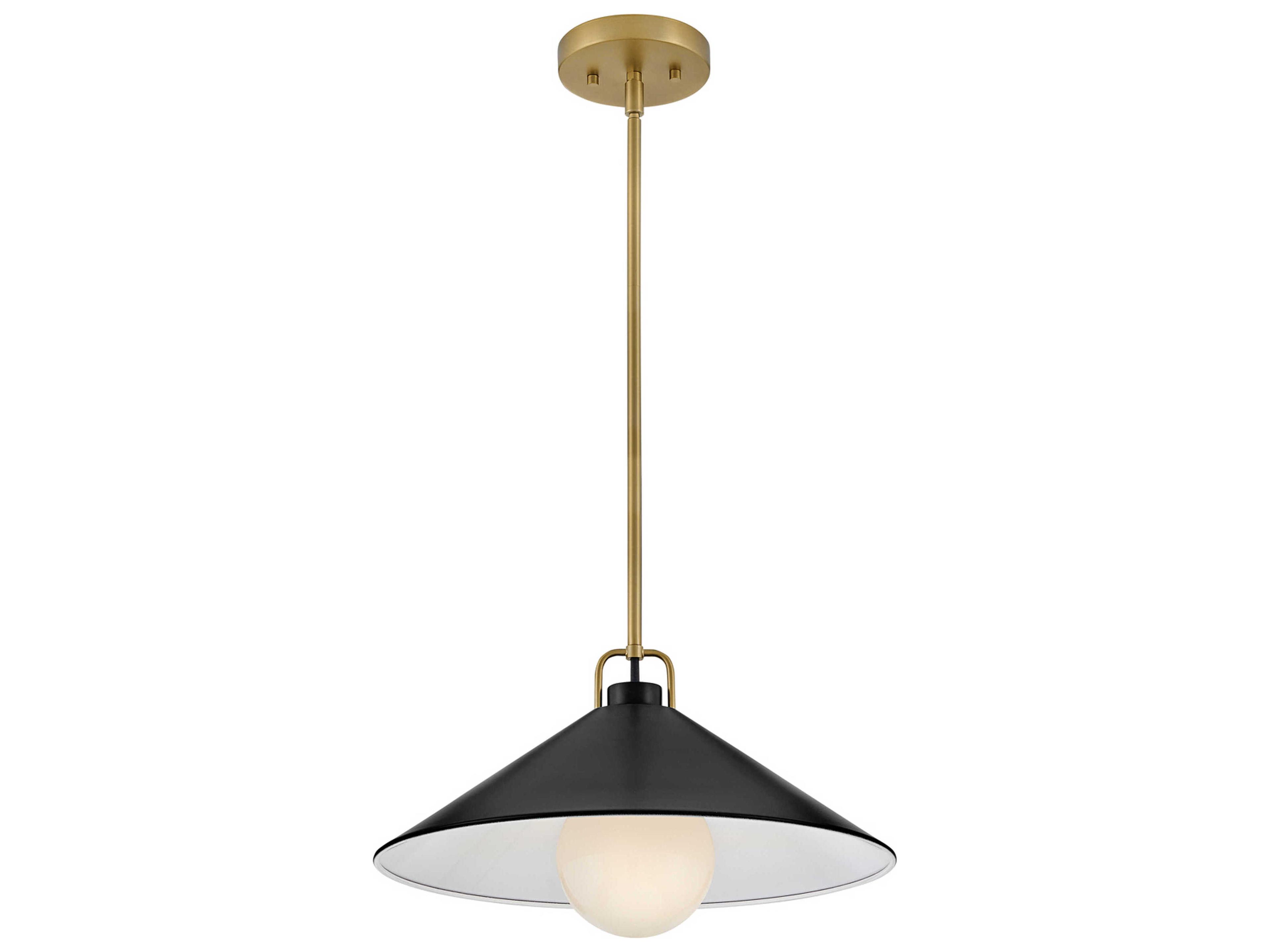 Lark Living Milo 1-Light Lacquered Brass Black Pendant