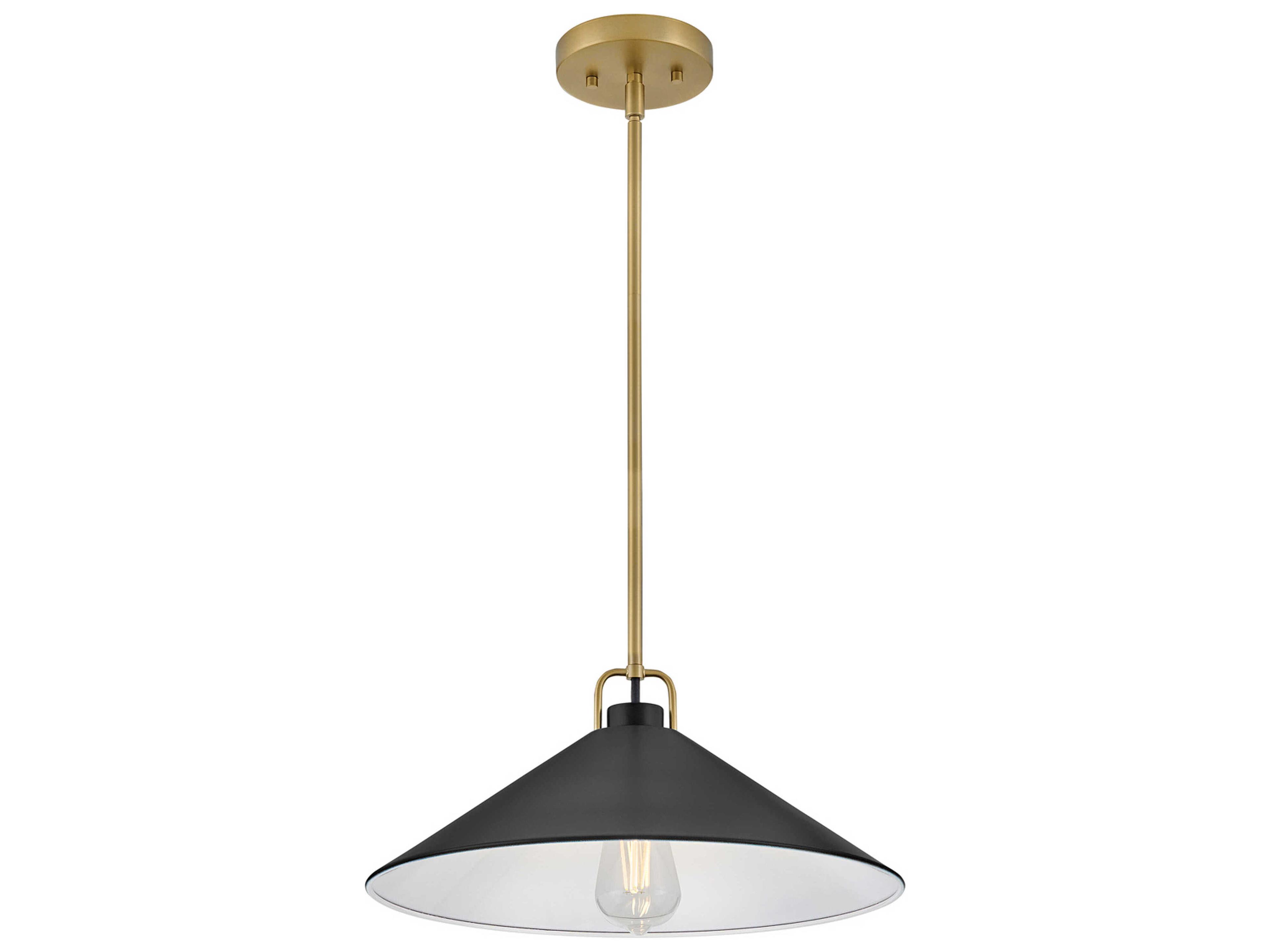 Lark Living Milo 1-Light Lacquered Brass Black Pendant