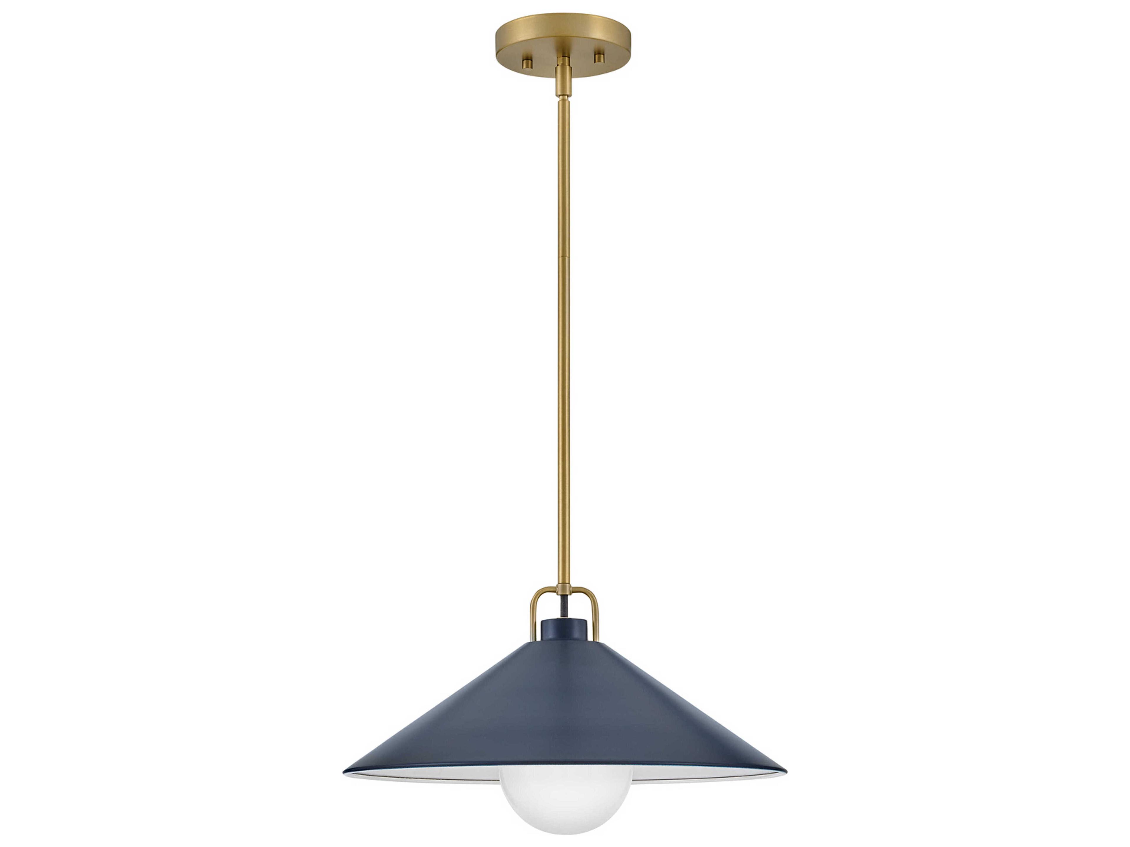 Lark Living Milo 1-Light Lacquered Brass Matte Navy Blue Pendant
