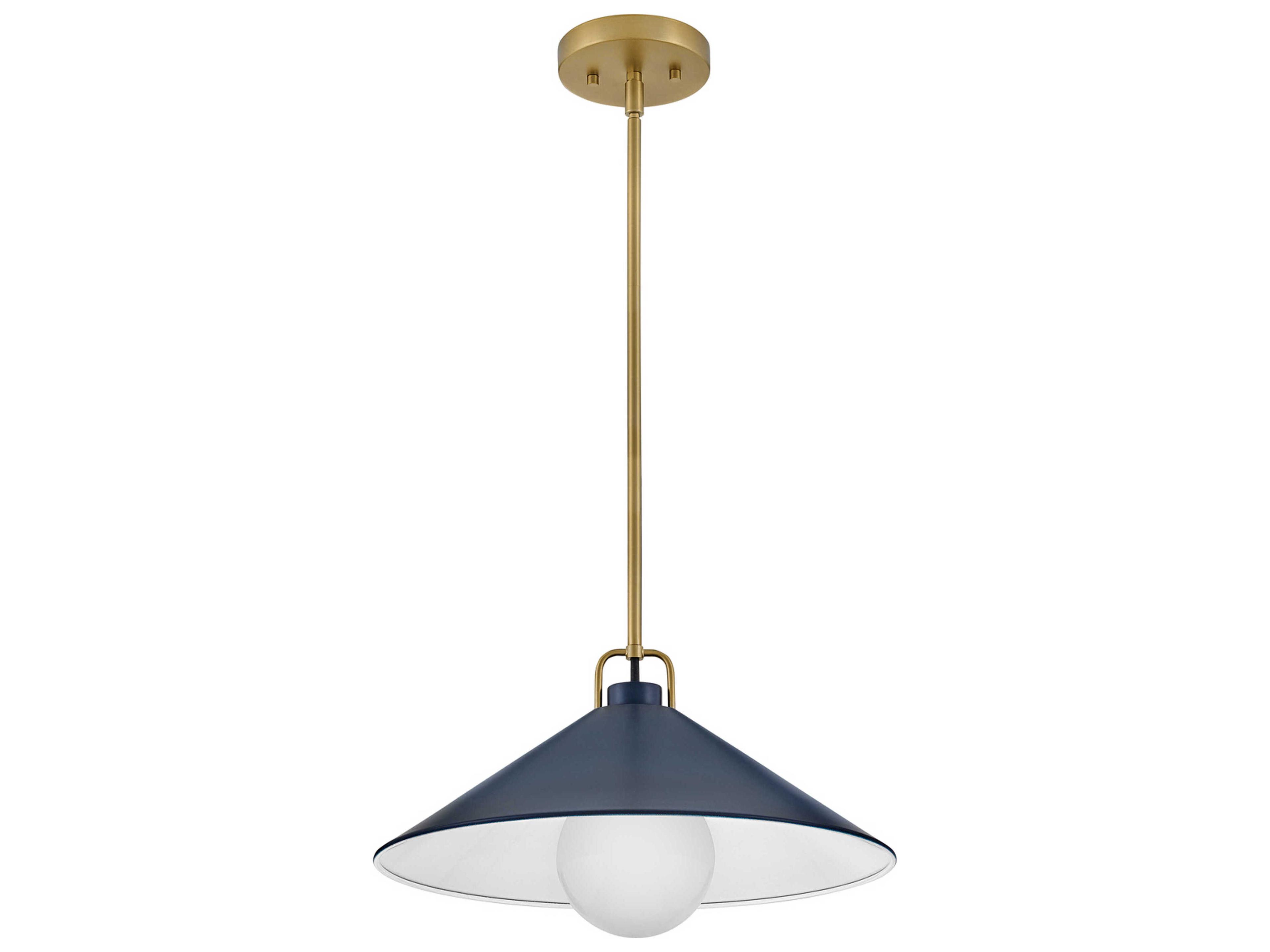 Lark Living Milo 1-Light Lacquered Brass Matte Navy Blue Pendant