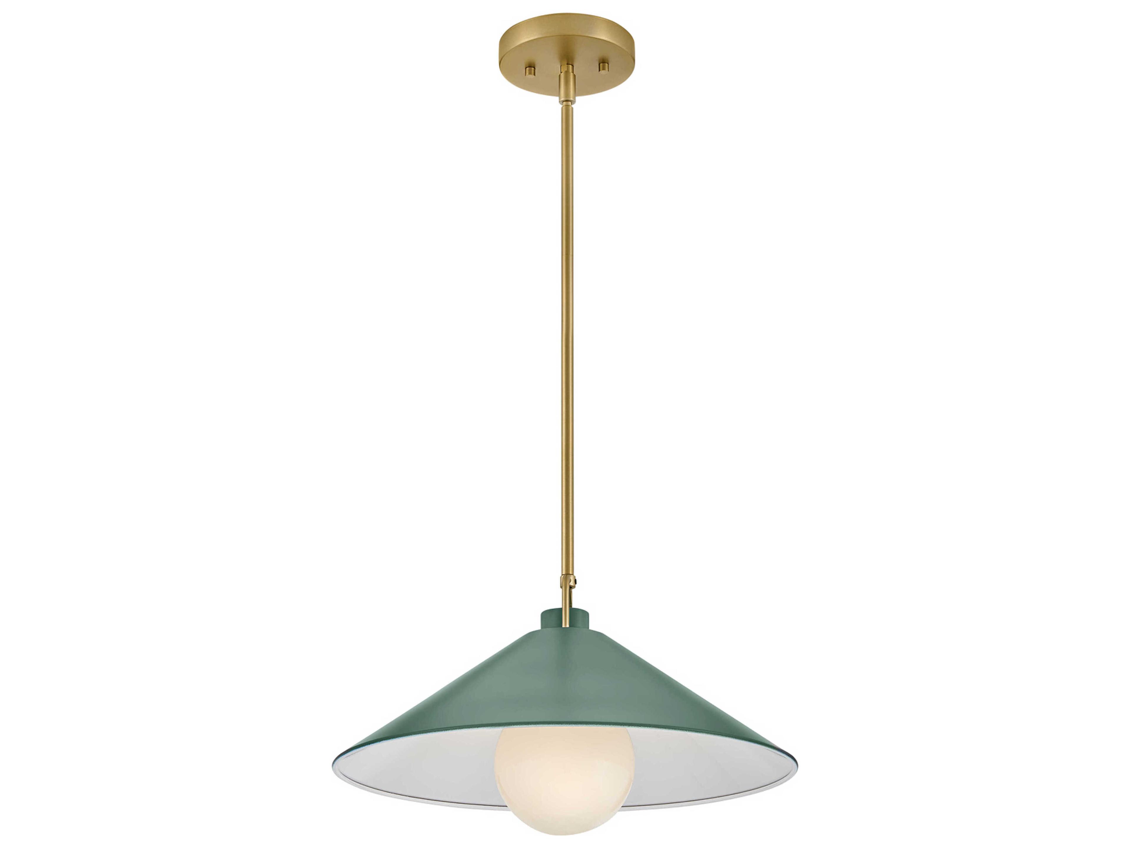 Lark Living Milo 1-Light Lacquered Brass Sage Green Pendant