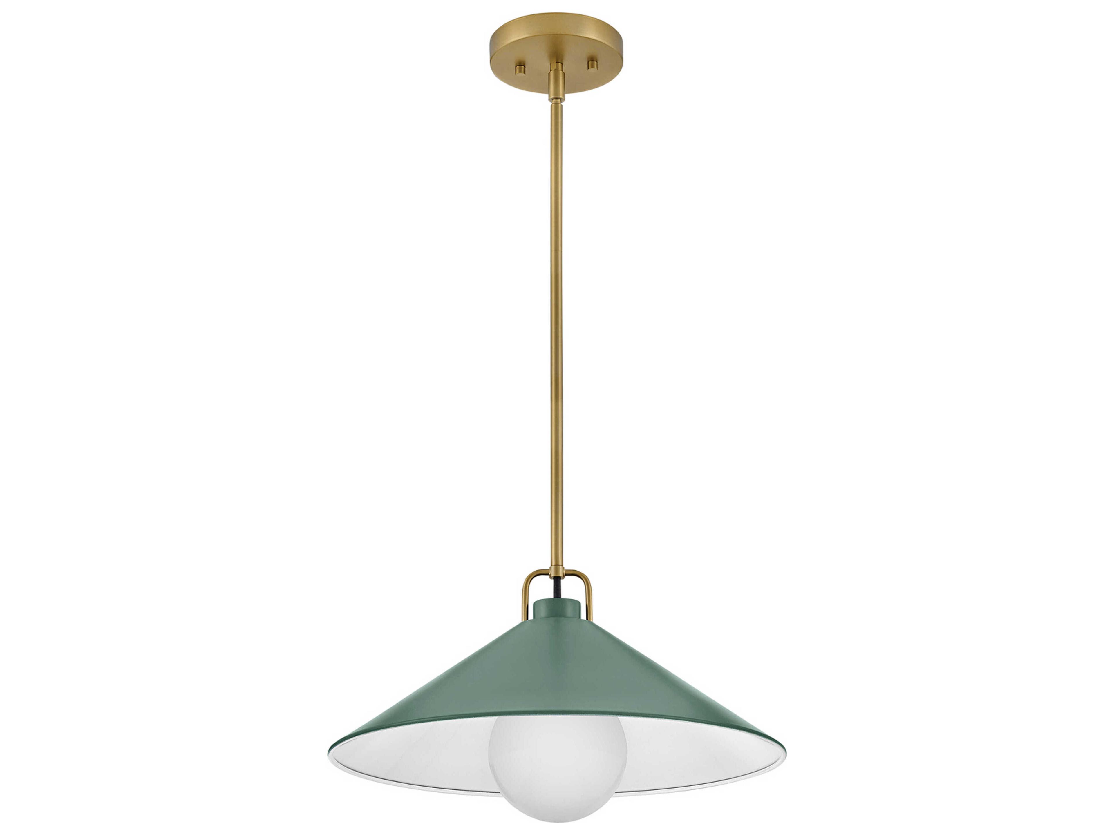 Lark Living Milo 1-Light Lacquered Brass Sage Green Pendant