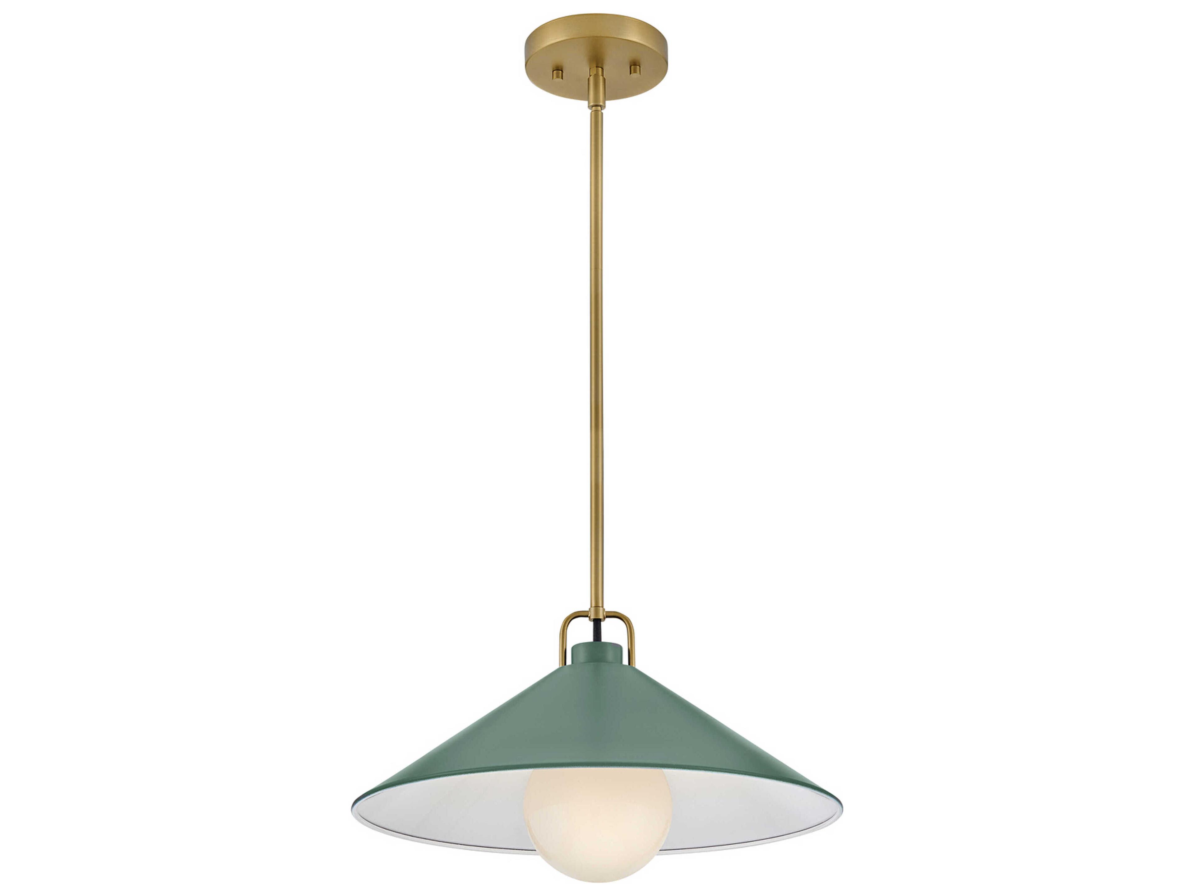Lark Living Milo 1-Light Lacquered Brass Sage Green Pendant