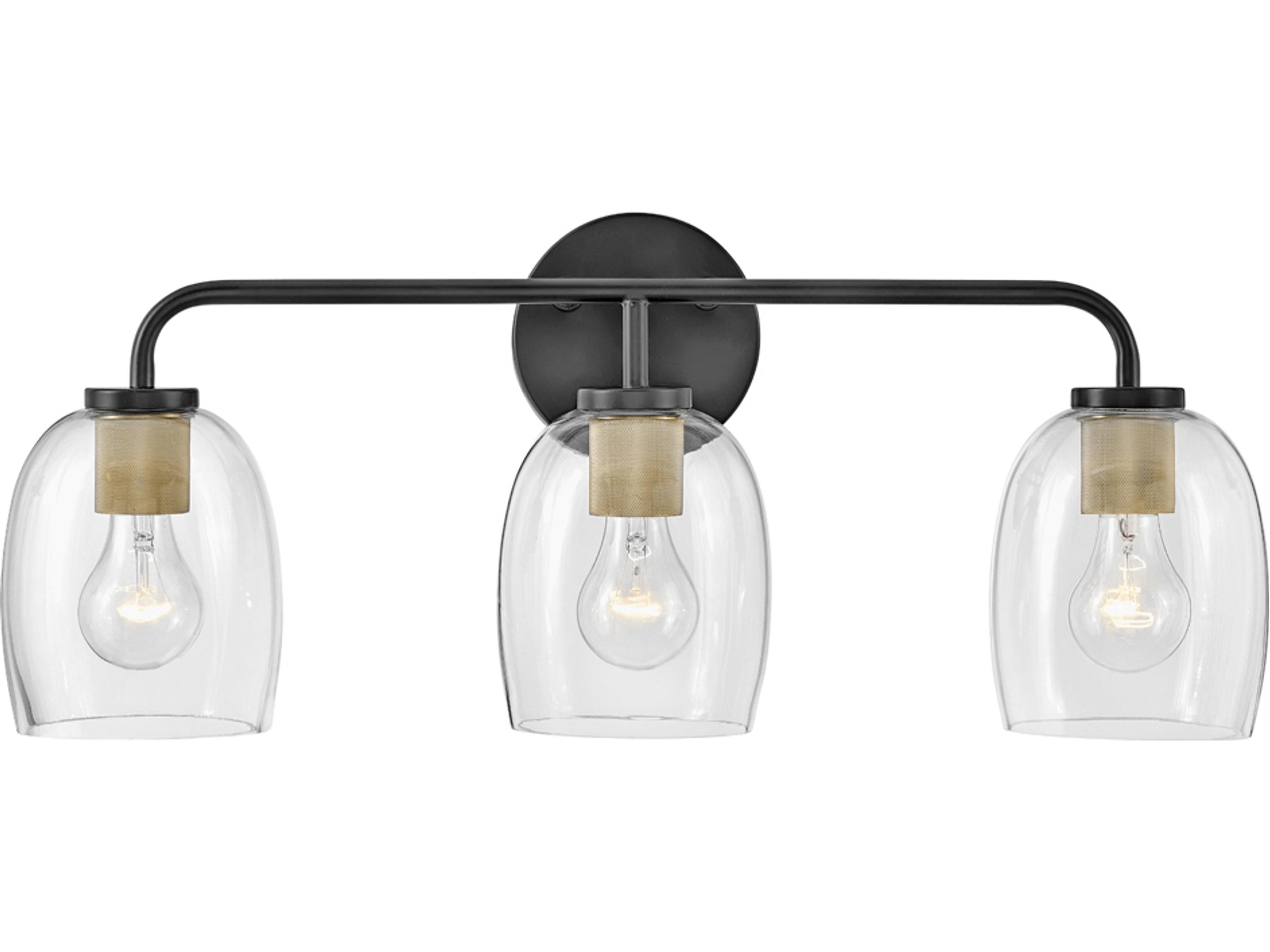 Percy 3-Light Black Vanity Light