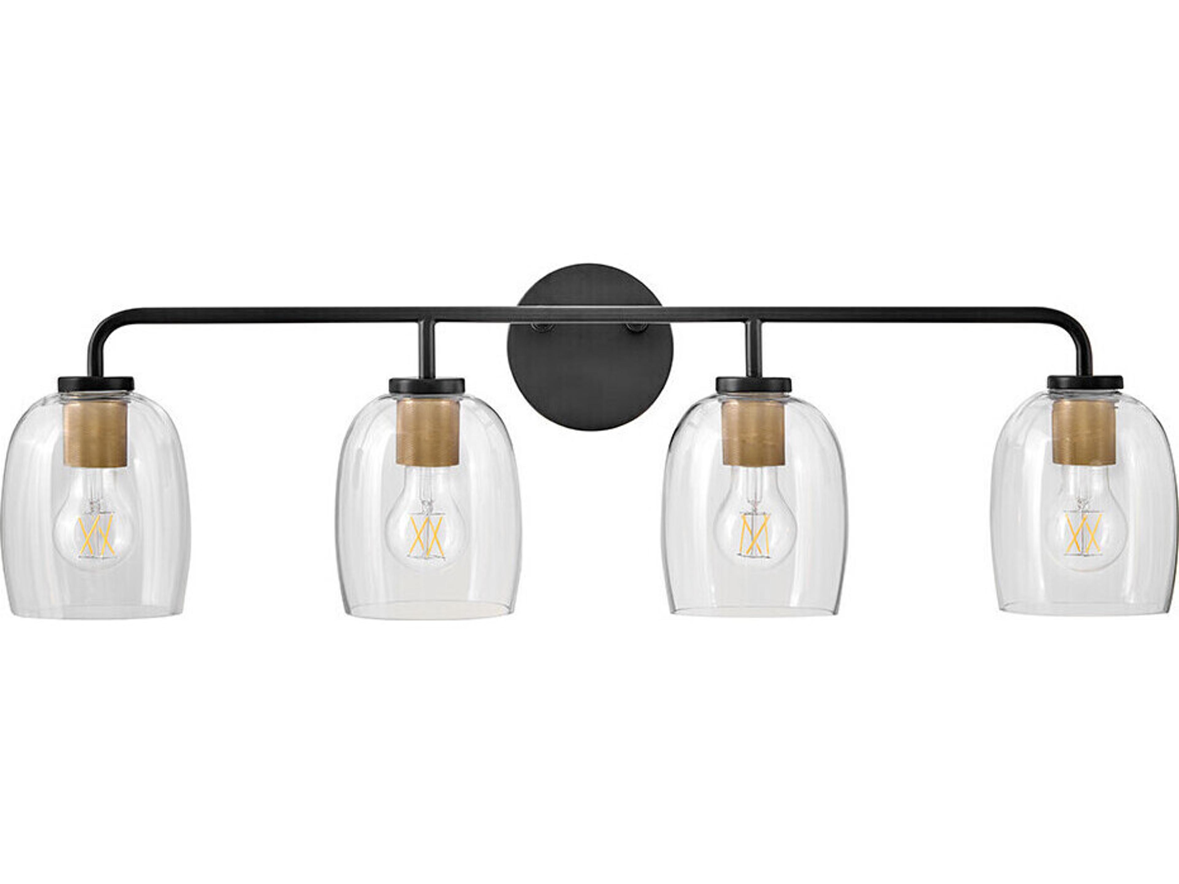 Lark Living Percy 4-Light Black Lacquered Brass Vanity Light