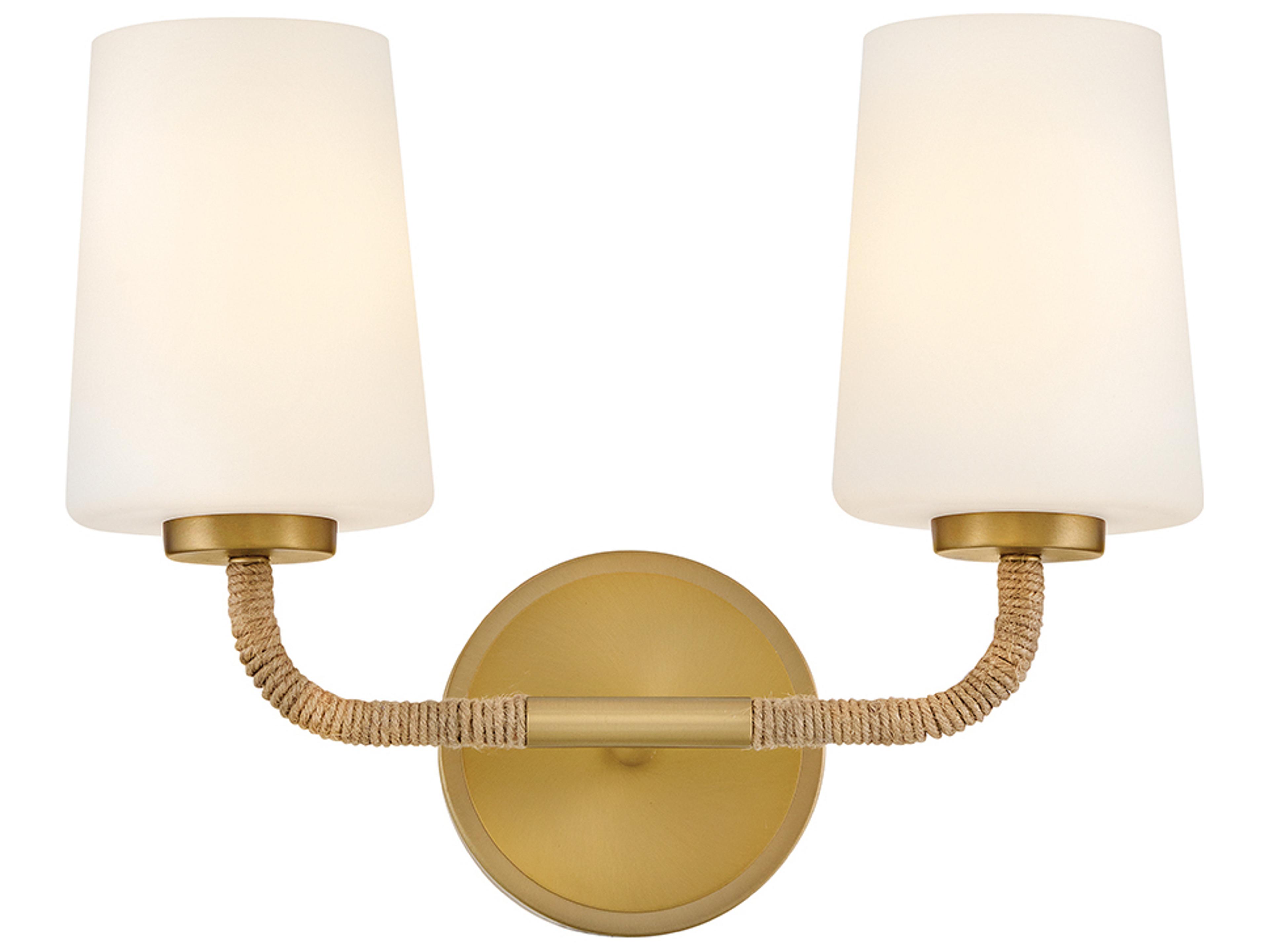 Kline 2-Light Lacquered Brass Vanity Light