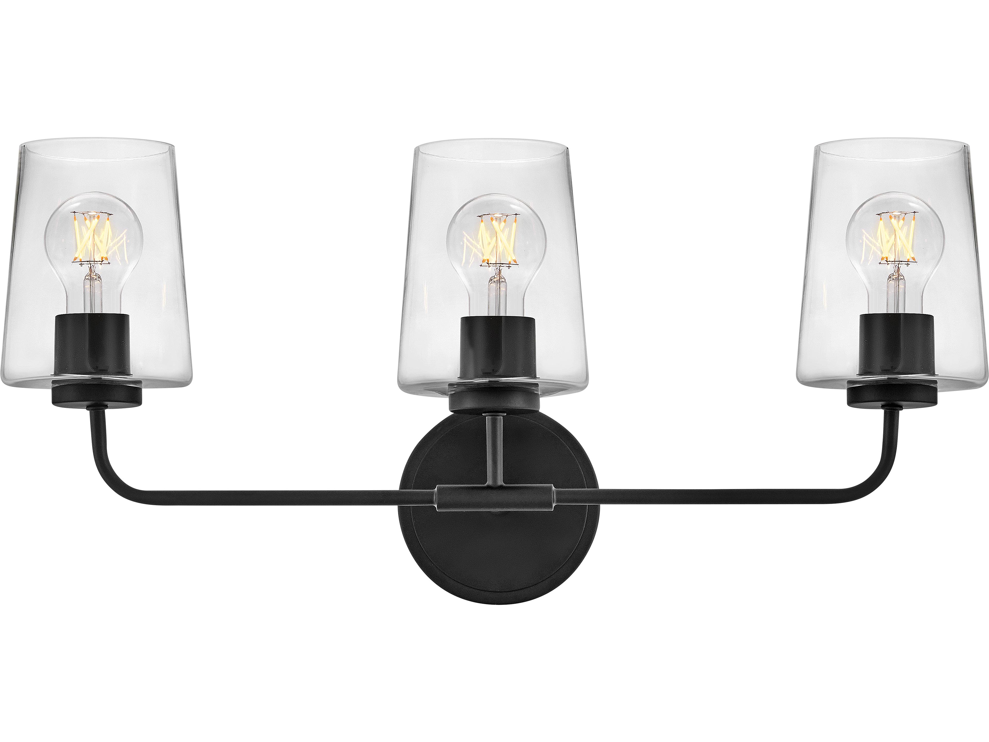 Kline 3-Light Black Vanity Light