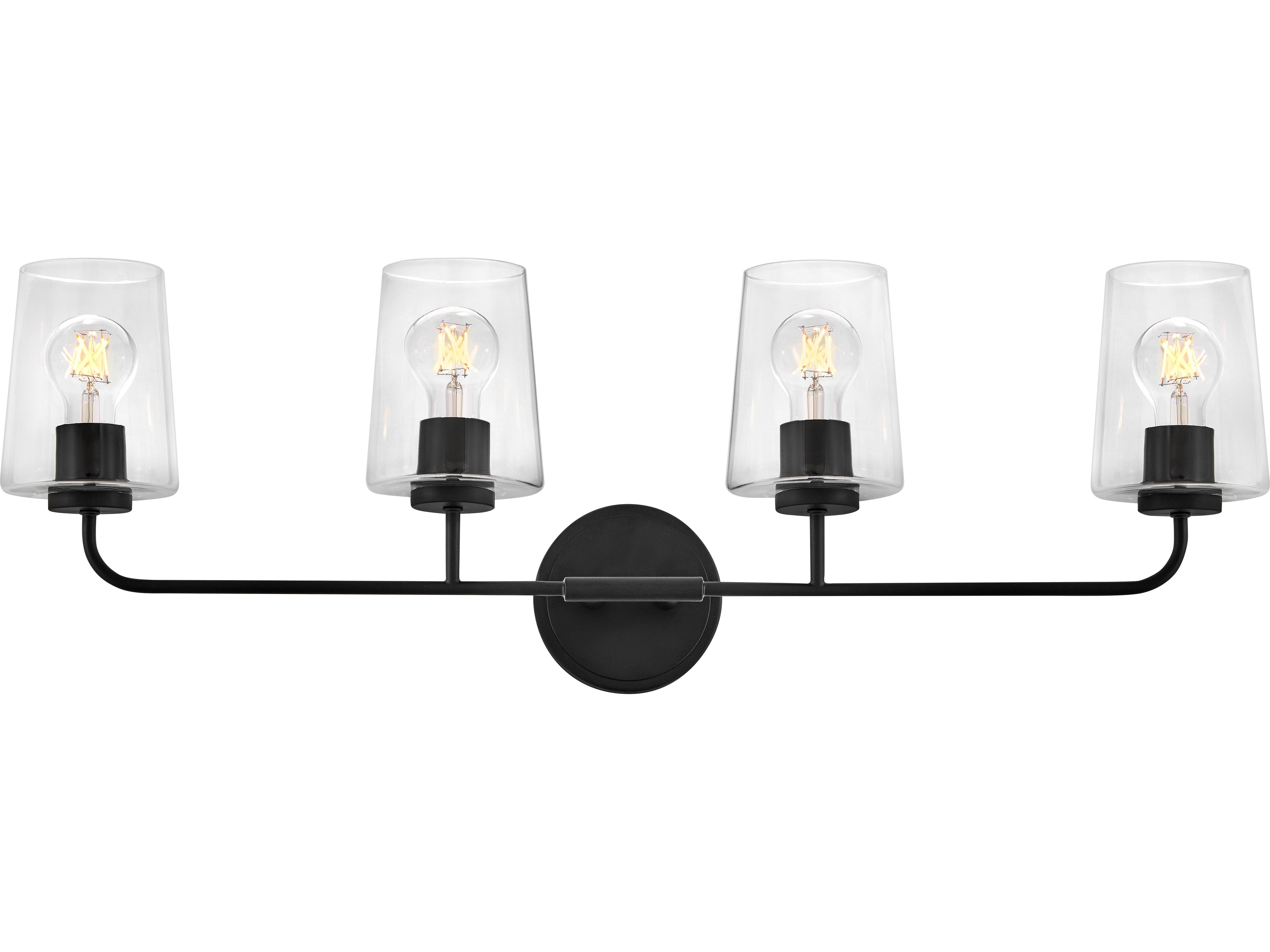 Kline 4-Light Black Vanity Light
