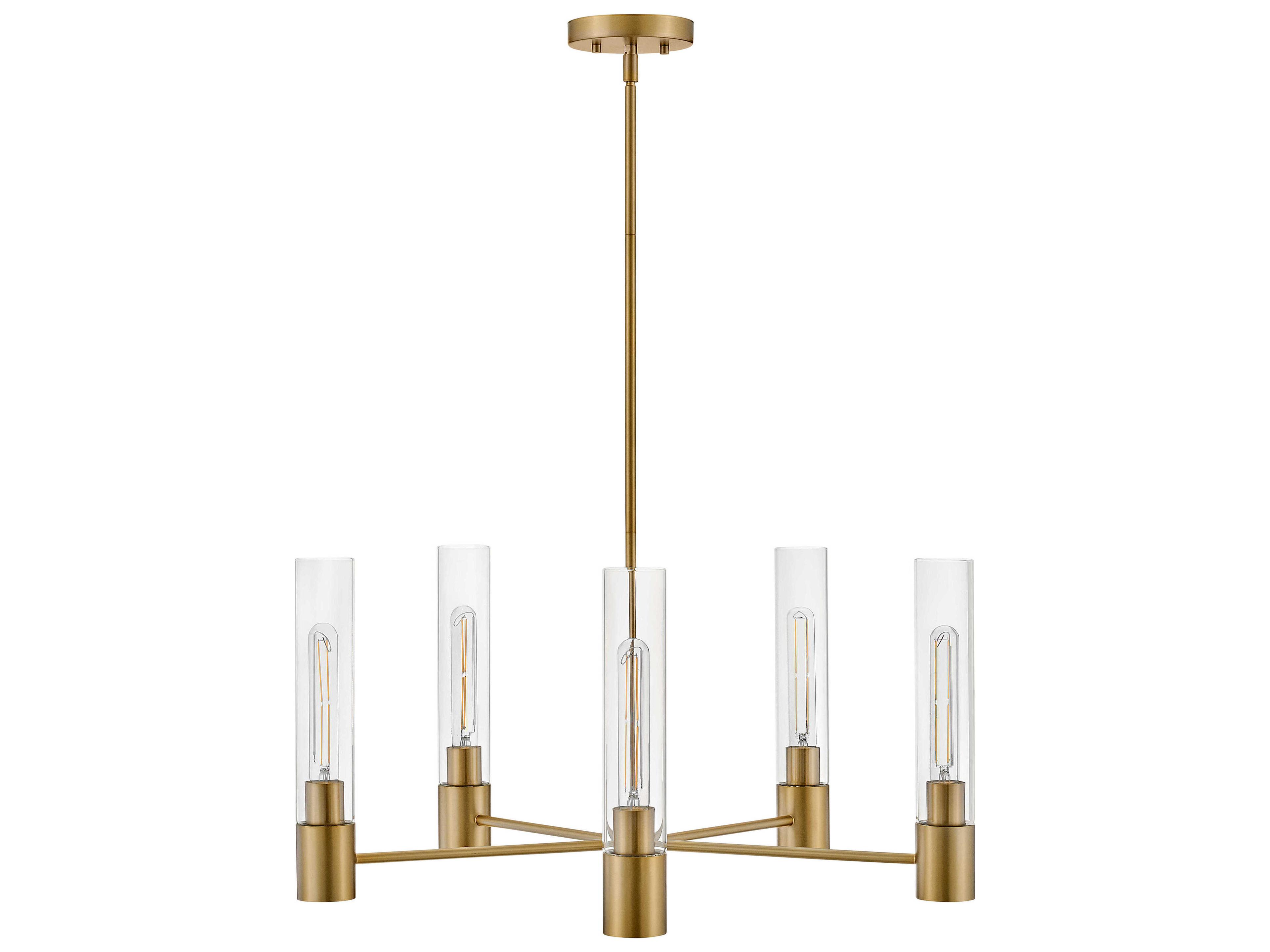 Lark Living Shea 5-Light Lacquered Brass Cylinder Chandelier