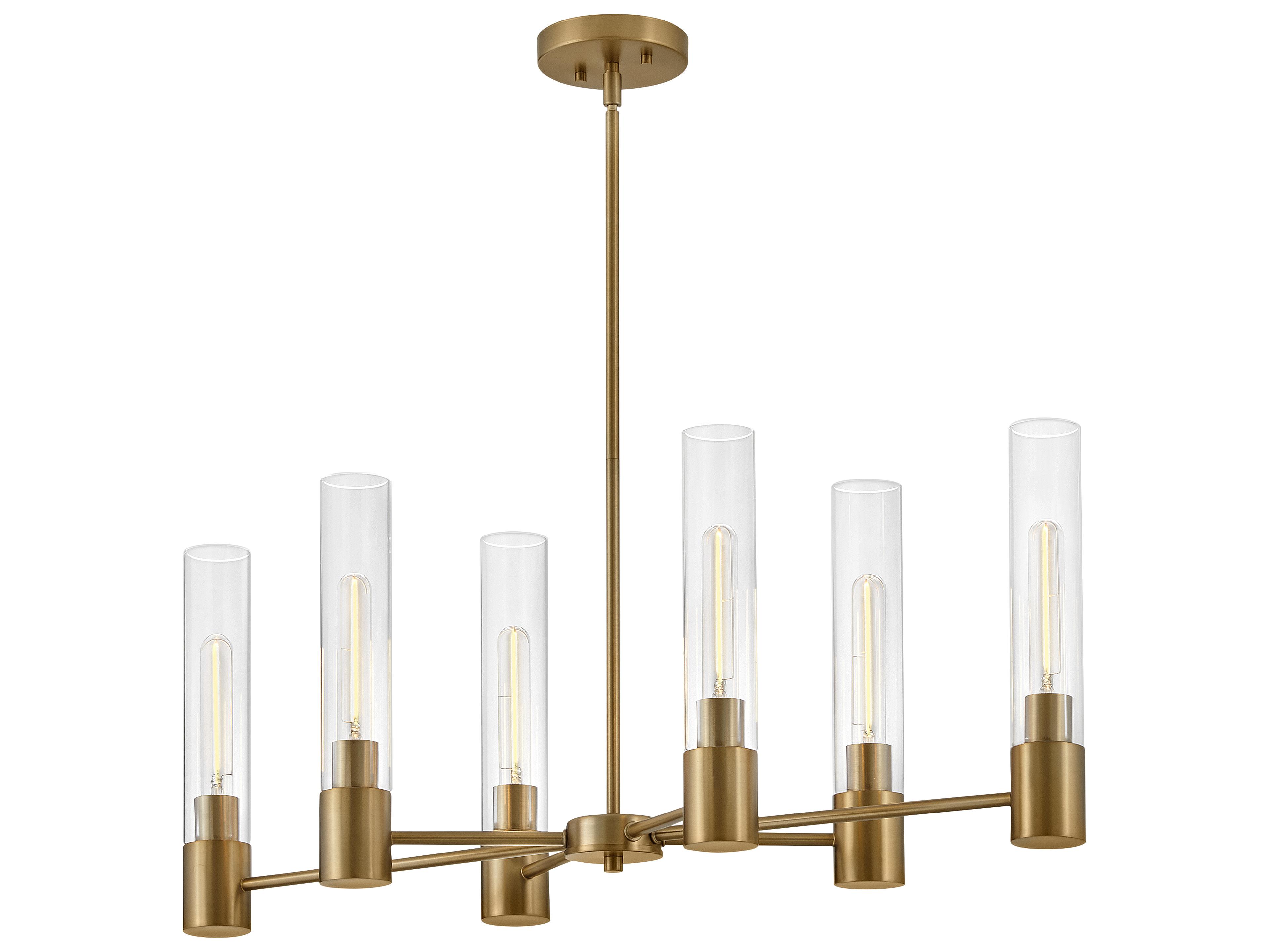 Shea 6-Light Lacquered Brass Linear Island Pendant