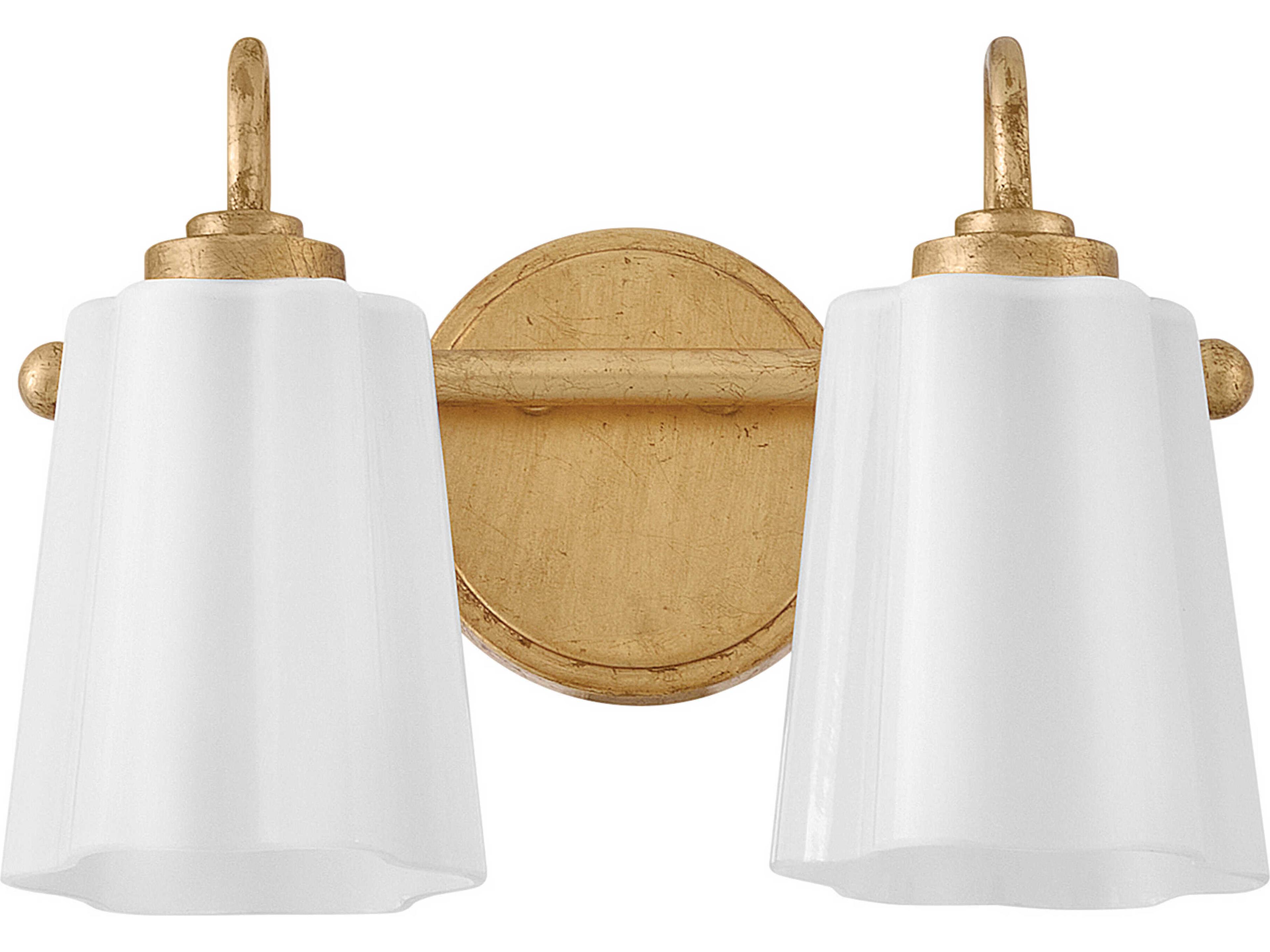 Lark Living Honey 2-Light Distressed Brass Vanity Light