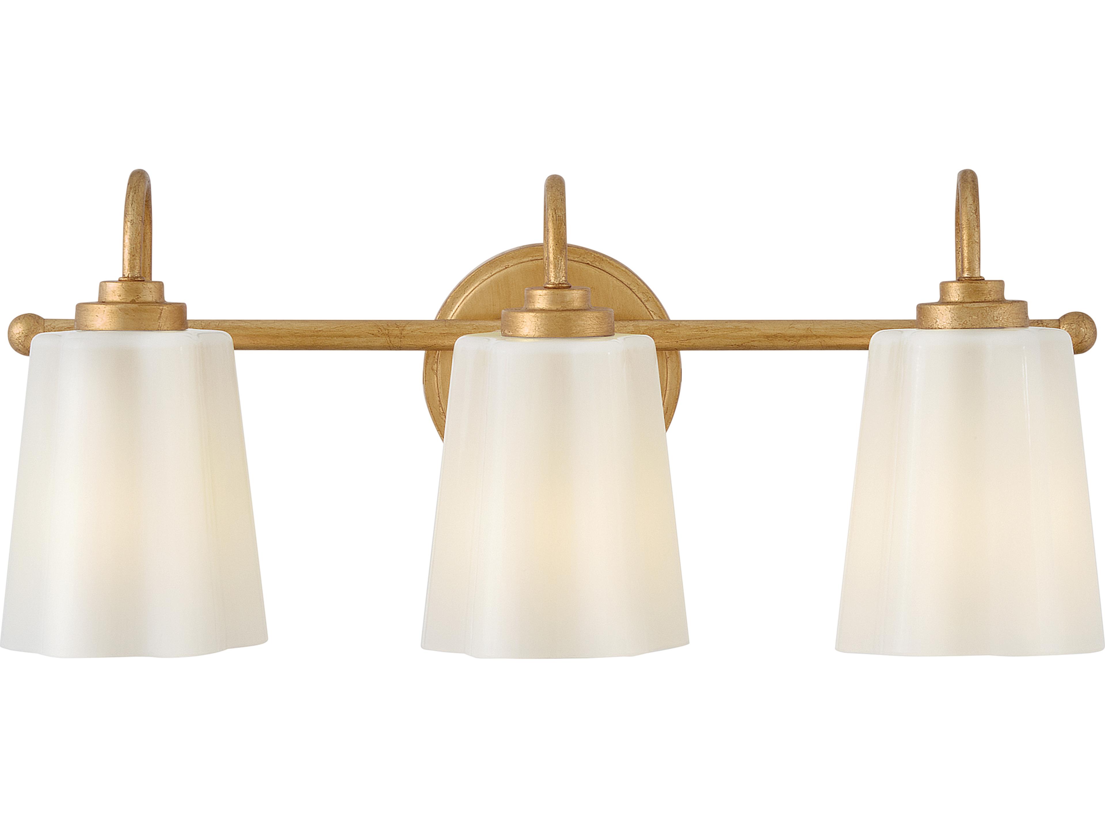 Honey 3-Light Distressed Brass Vanity Light