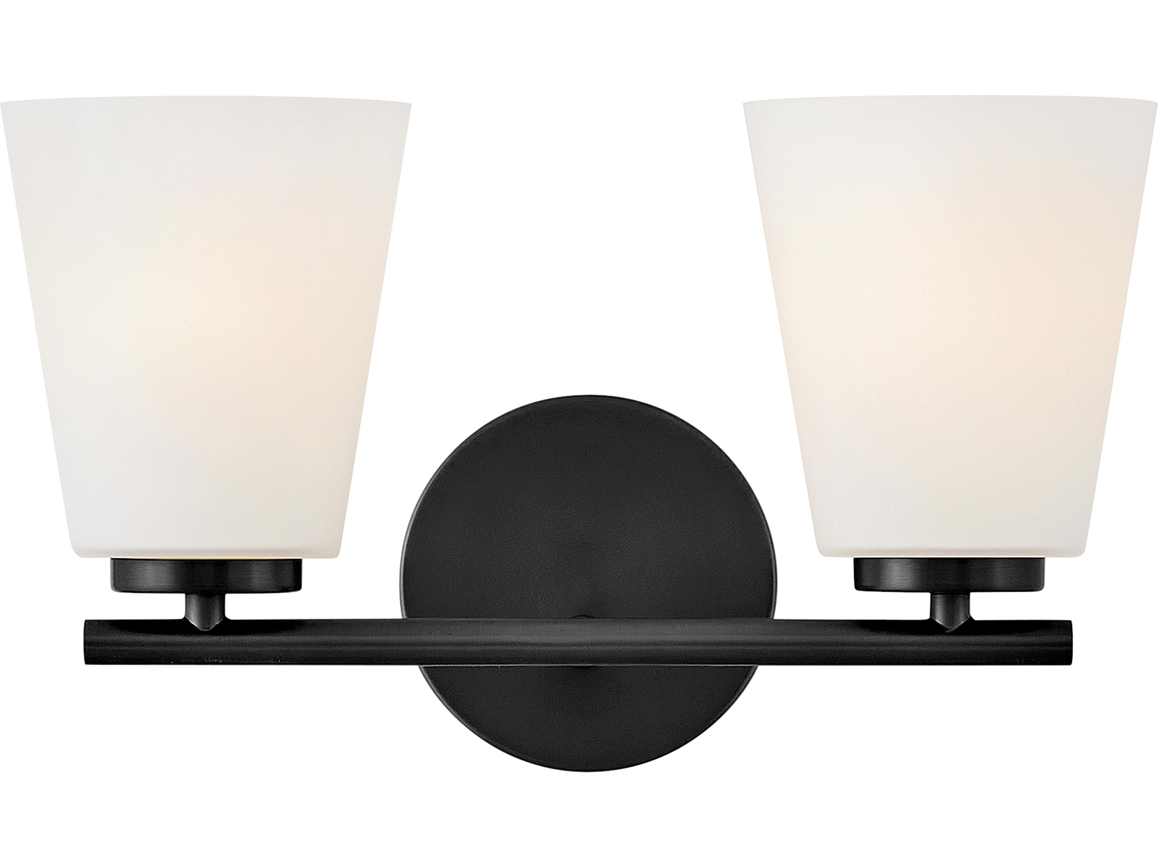 Bri 2-Light Black Vanity Light