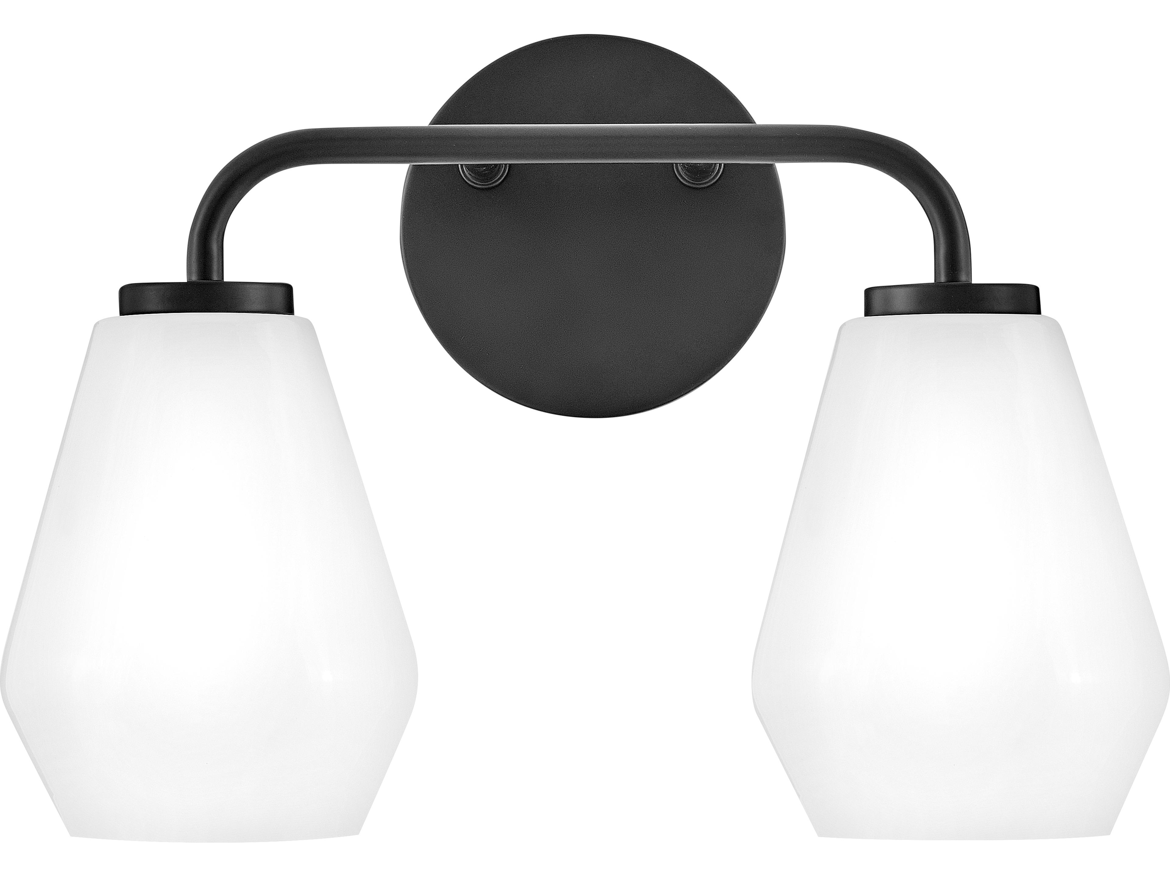 Gio 2-Light Black Vanity Light