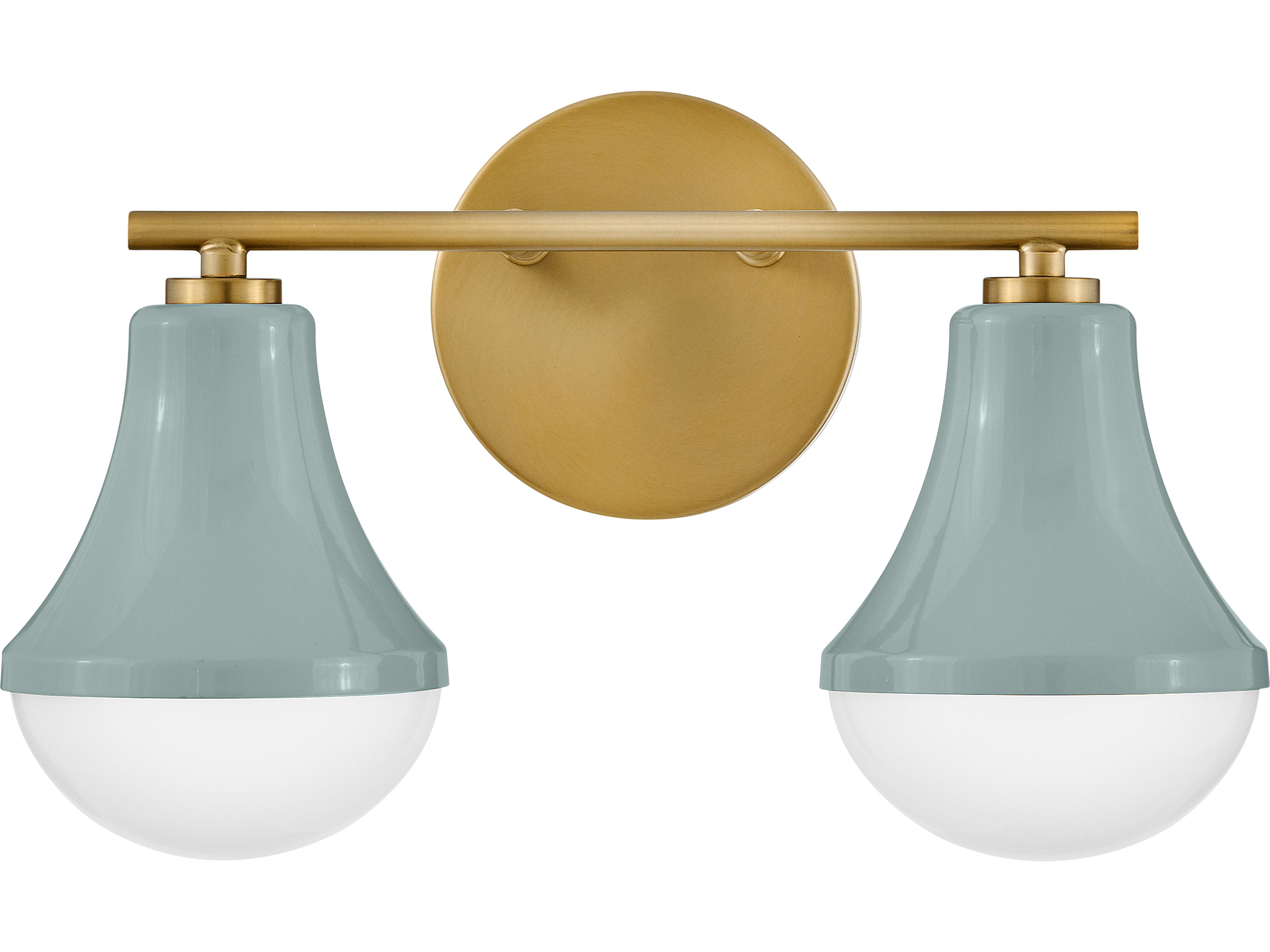 Haddie 2-Light Seafoam Lacquered Brass Green Vanity Light