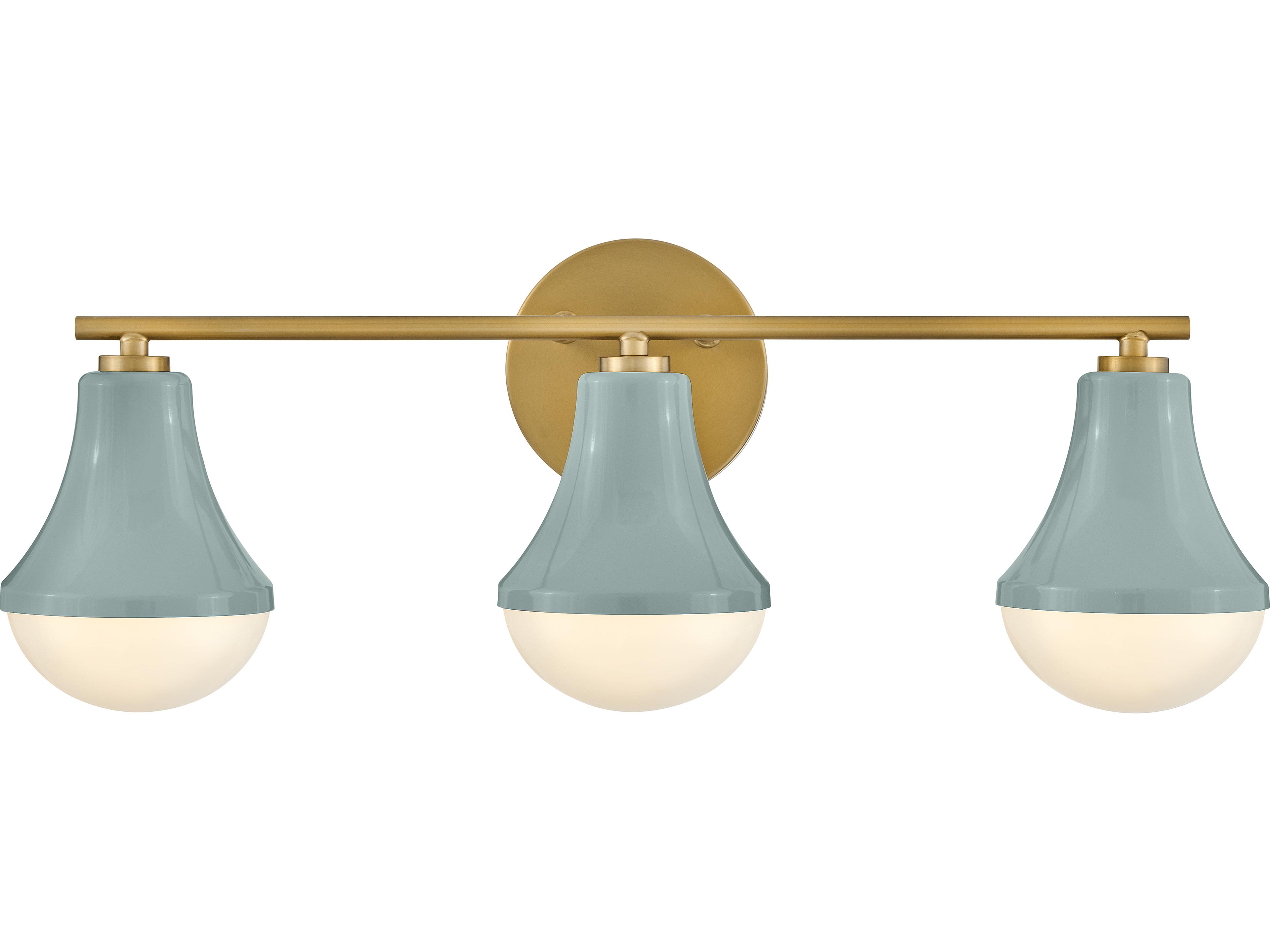 Haddie 3-Light Seafoam Lacquered Brass Green Vanity Light