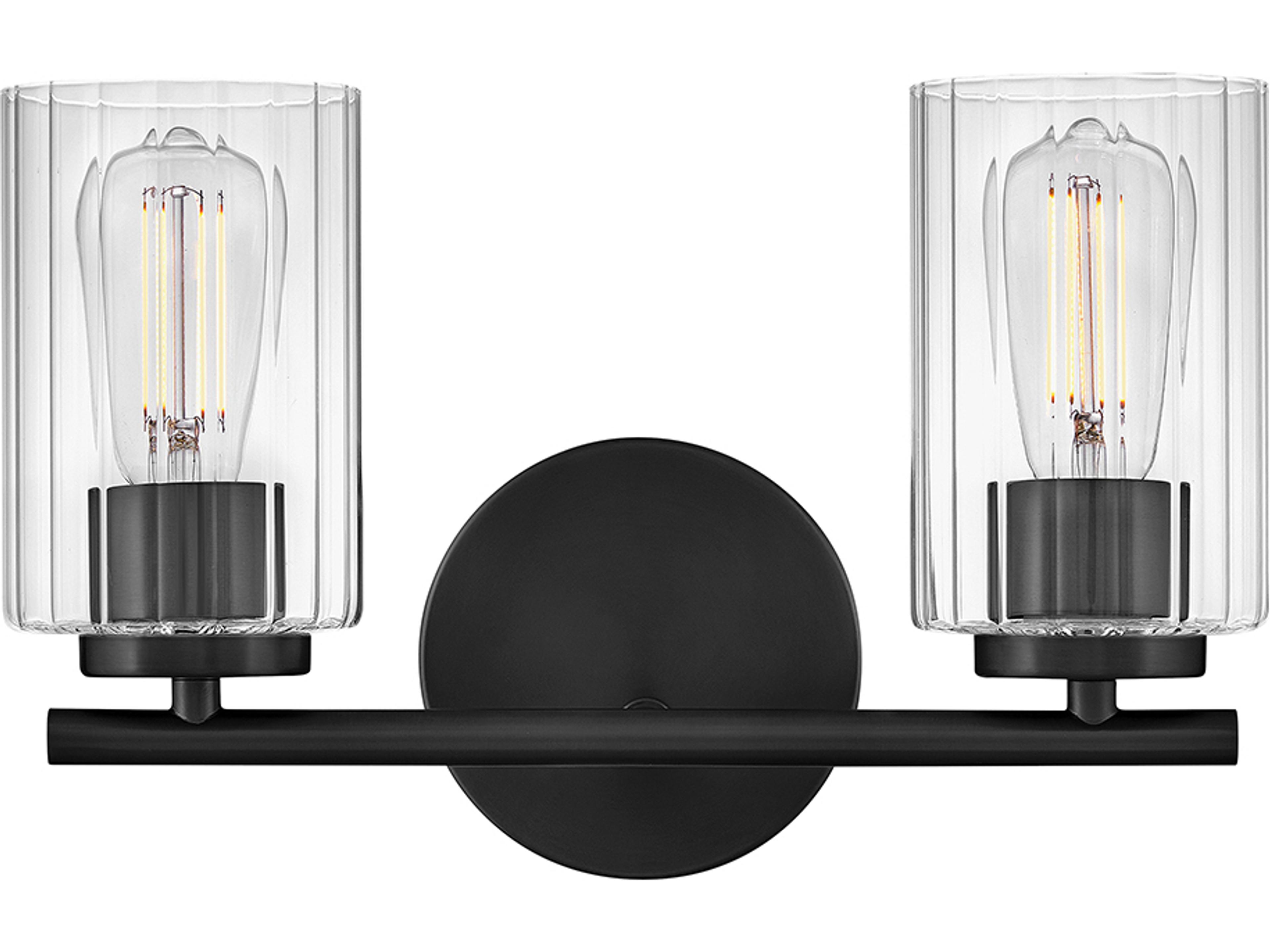 Leta 2-Light Black Vanity Light