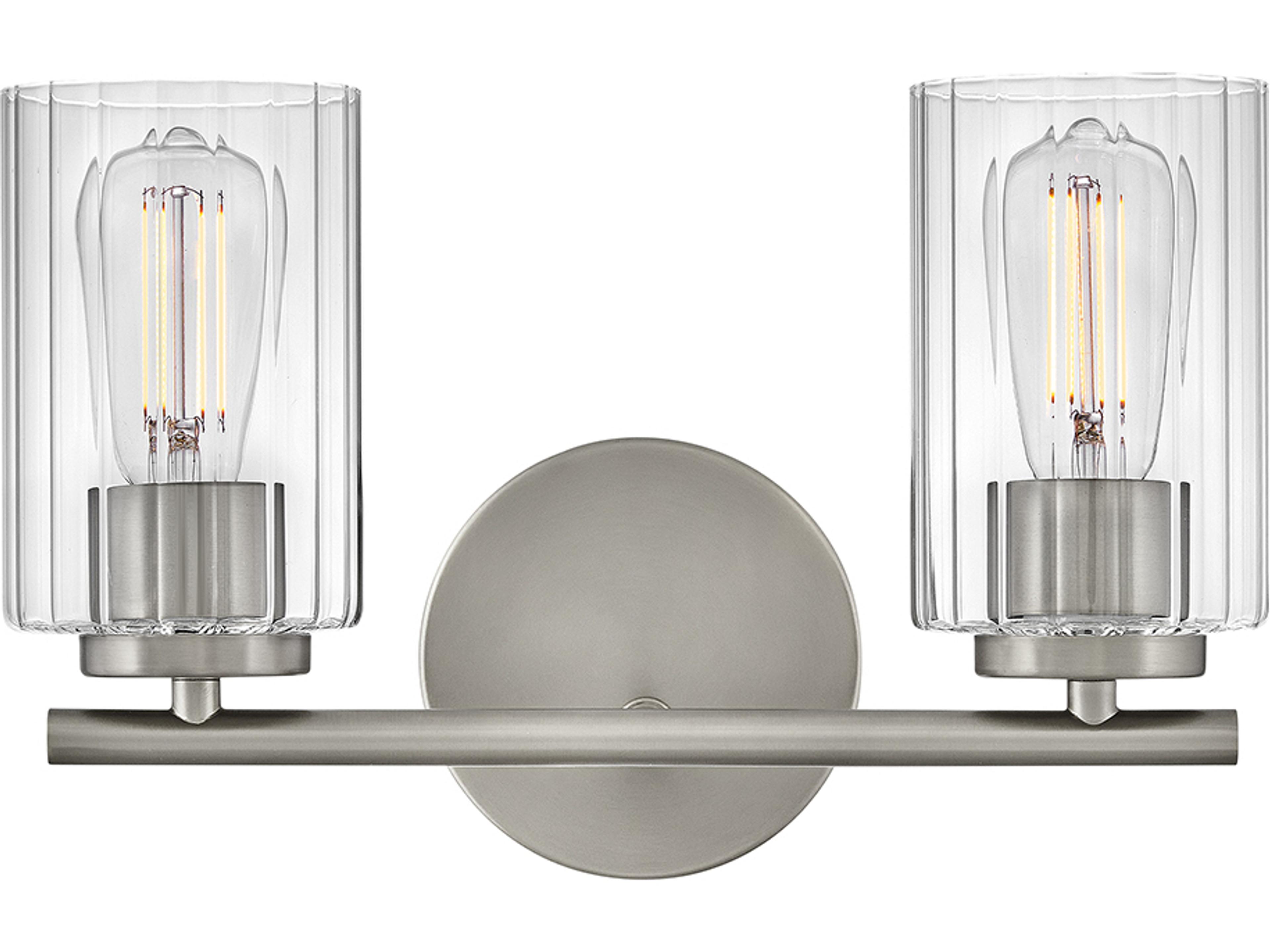 Leta 2-Light Brushed Nickel Vanity Light