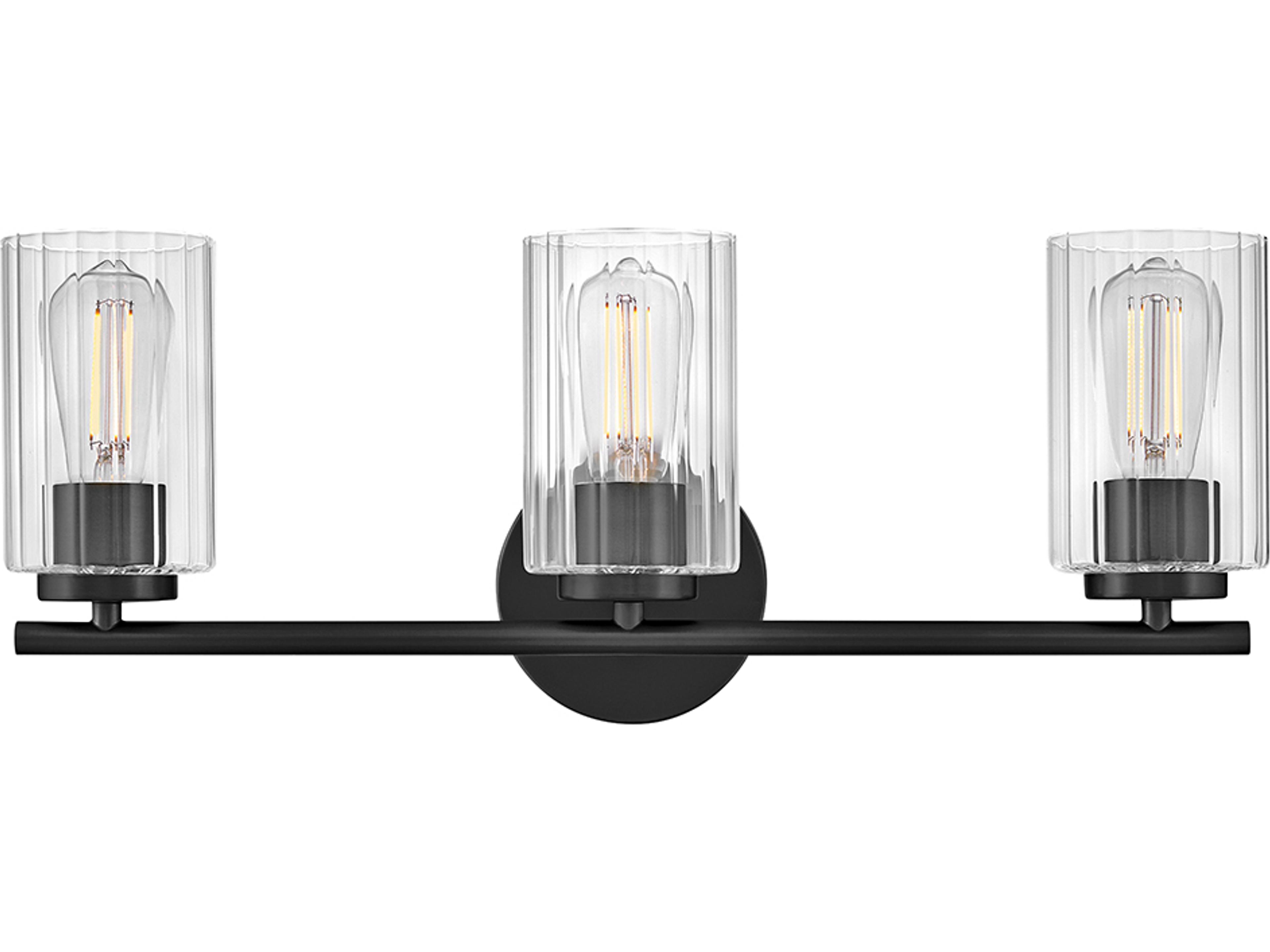 Leta 3-Light Black Vanity Light