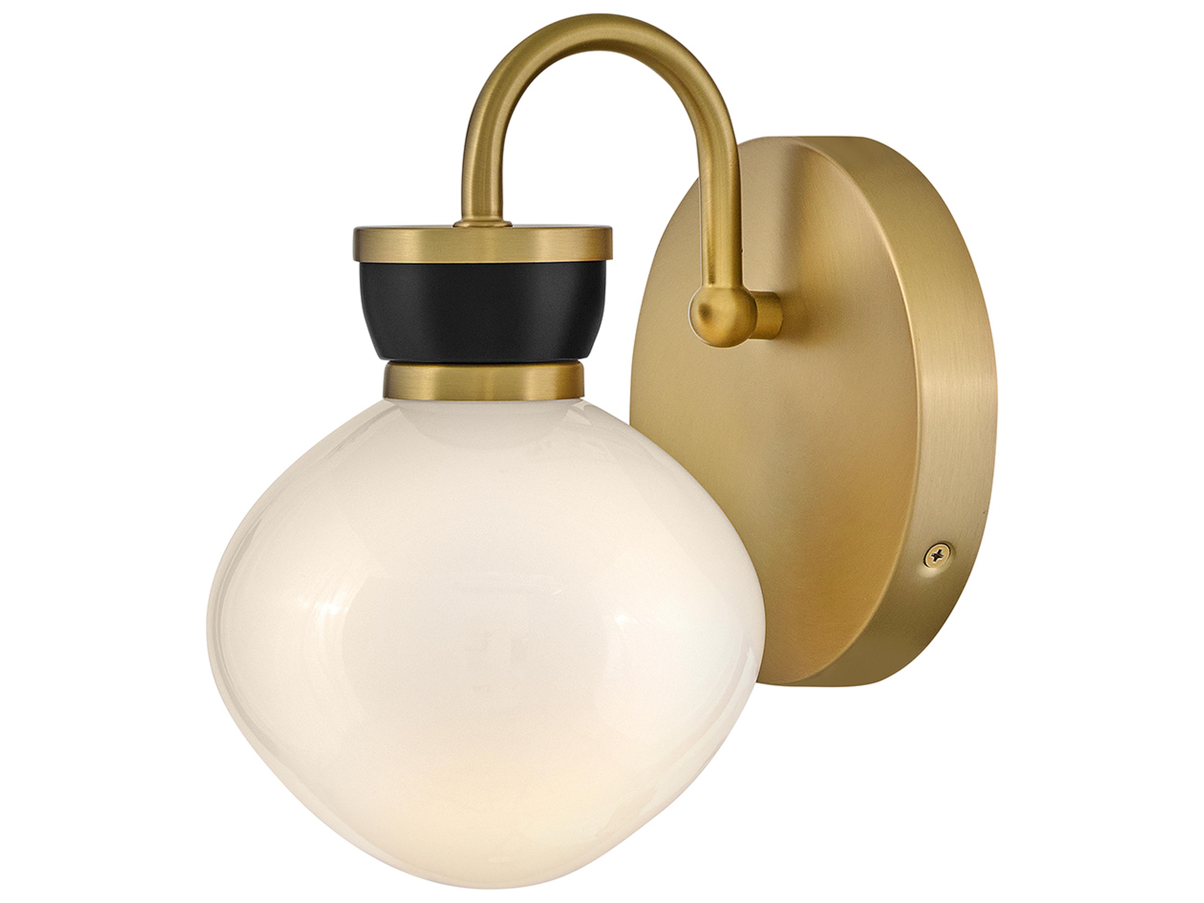 Lucy 1-Light Lacquered Brass Black Wall Sconce