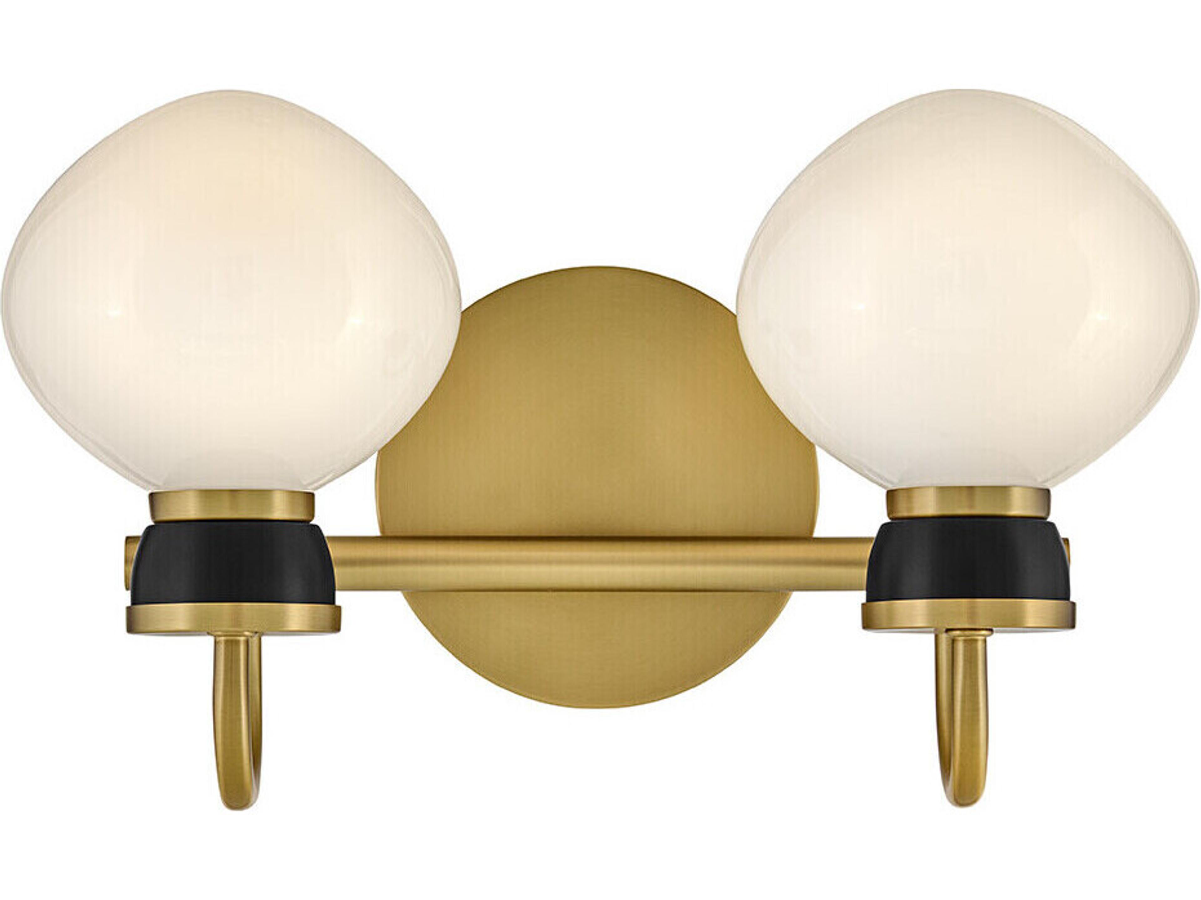 Lark Living Lucy 2-Light Lacquered Brass Black Vanity Light