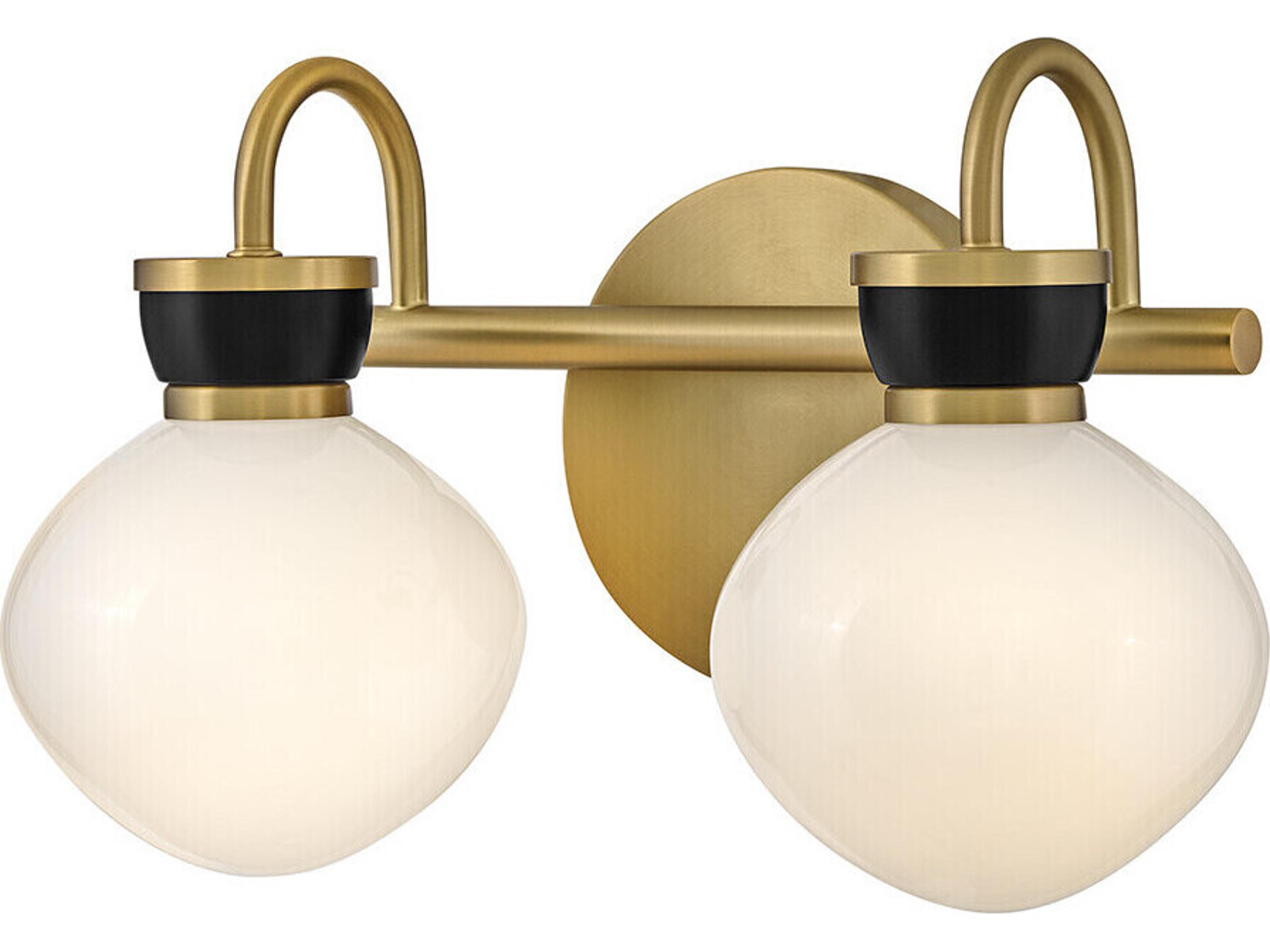 Lark Living Lucy 2-Light Lacquered Brass Black Vanity Light