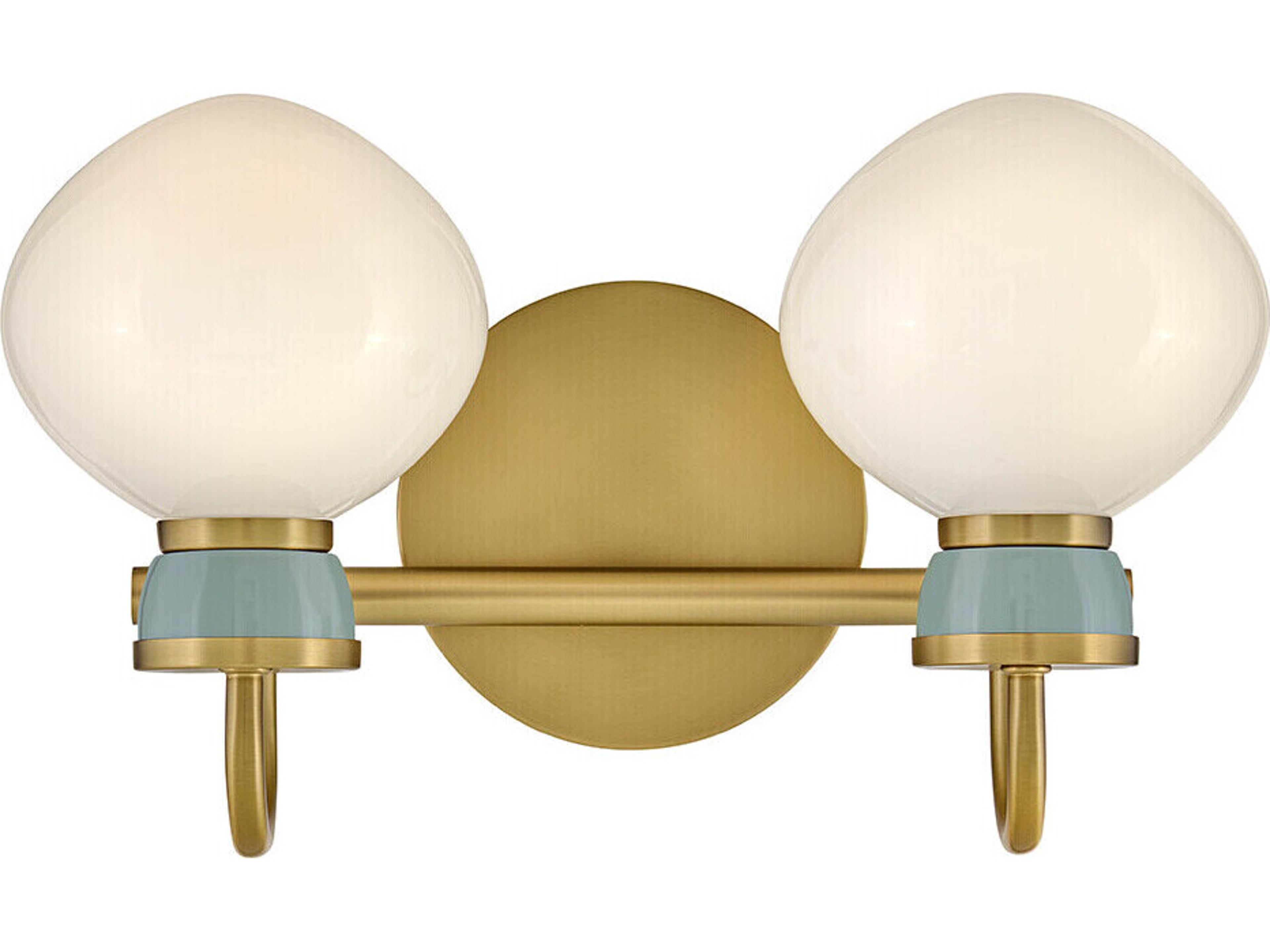 Lark Living Lucy 2-Light Lacquered Brass Seafoam Vanity Light