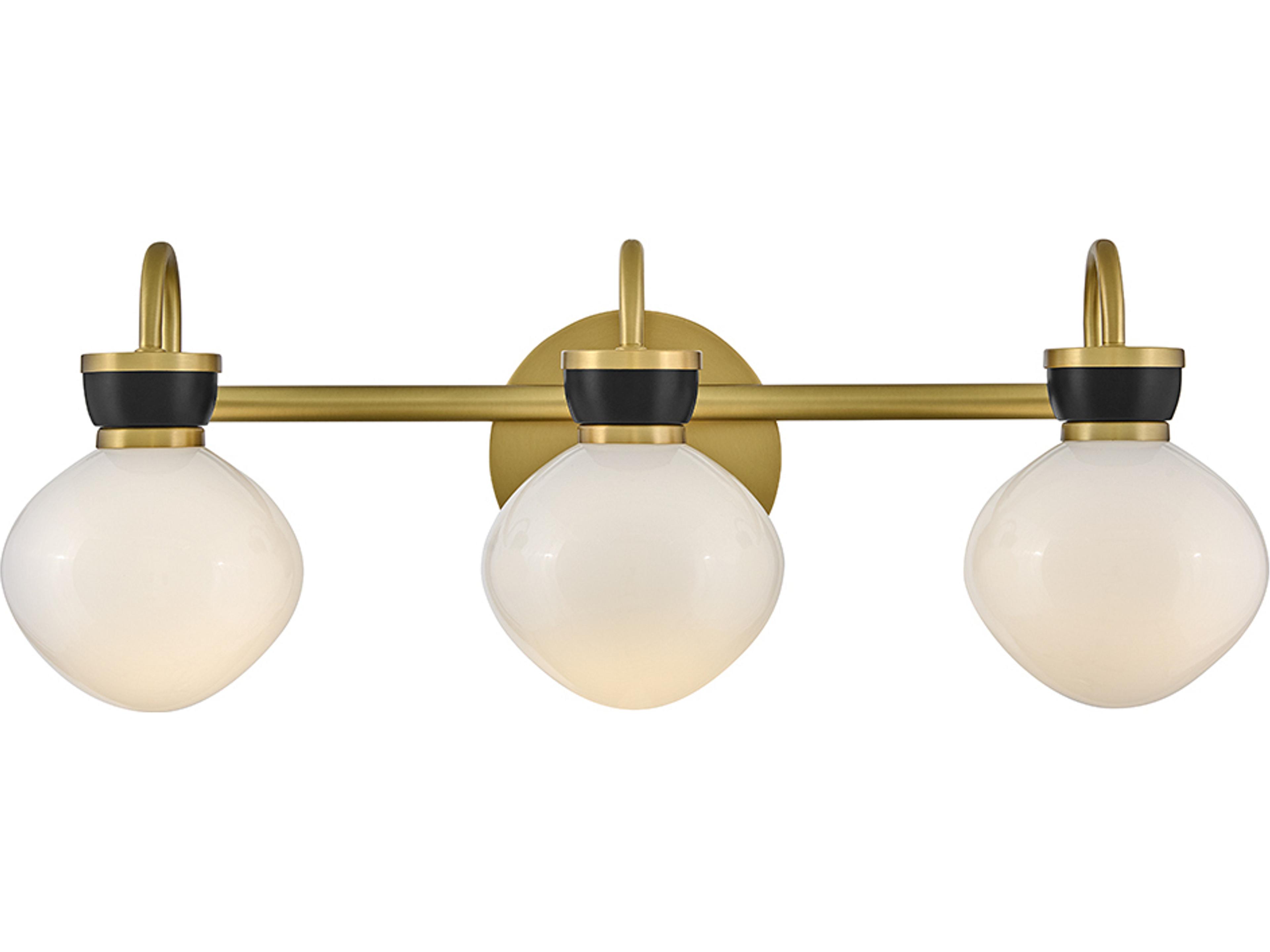 Lucy 3-Light Lacquered Brass Black Vanity Light