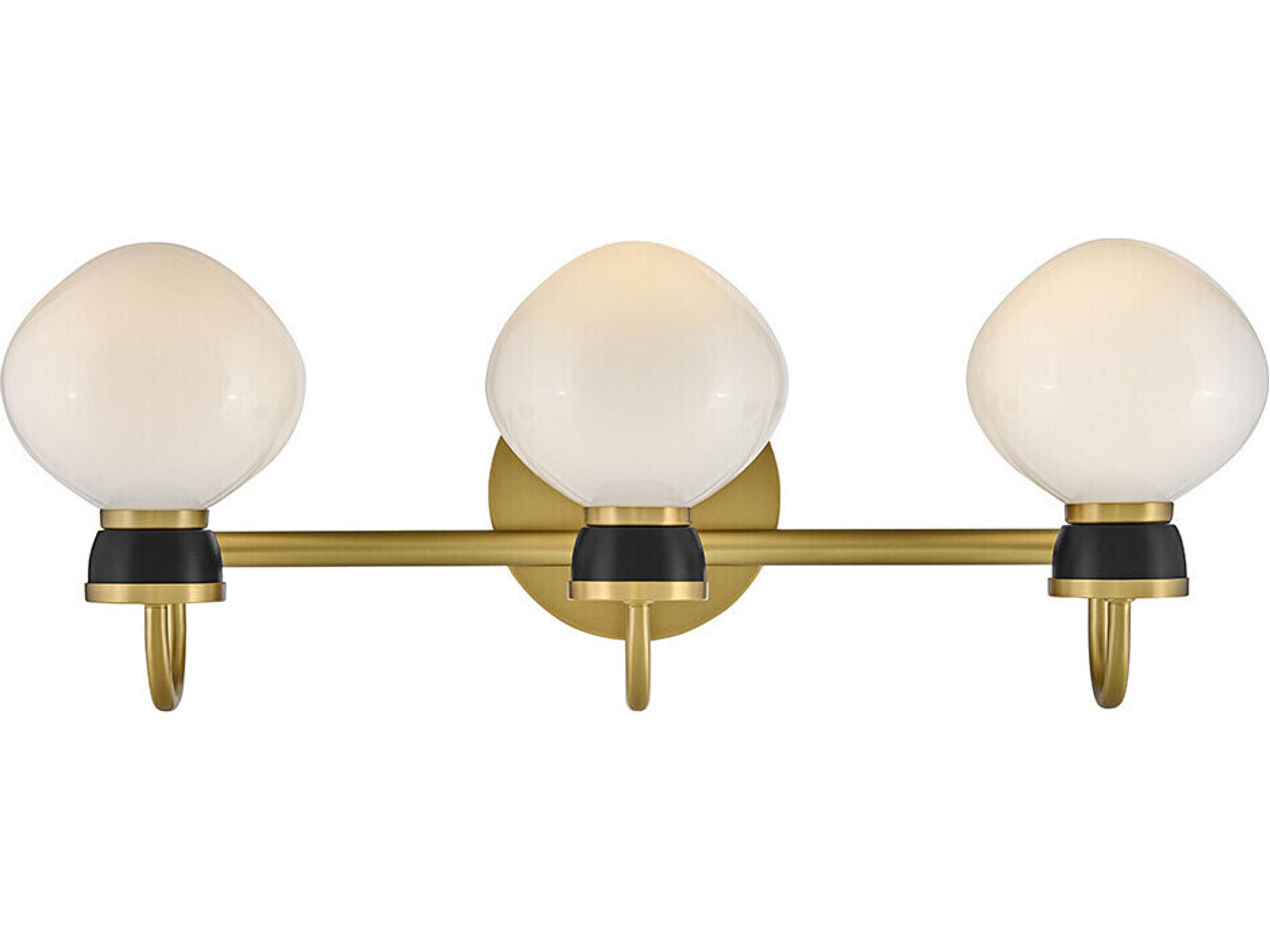 Lark Living Lucy 3-Light Lacquered Brass Black Vanity Light
