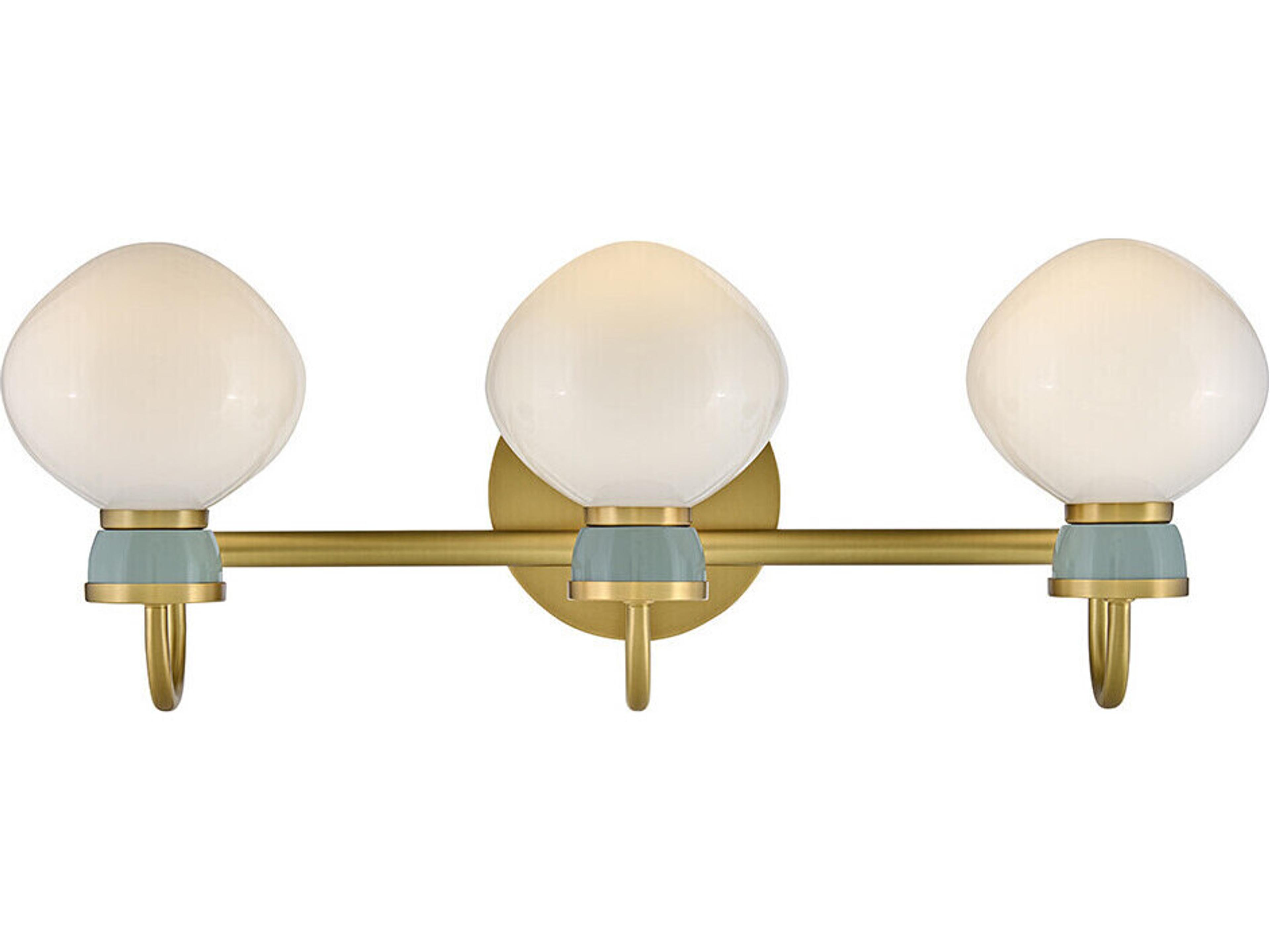Lark Living Lucy 3-Light Lacquered Brass Seafoam Vanity Light