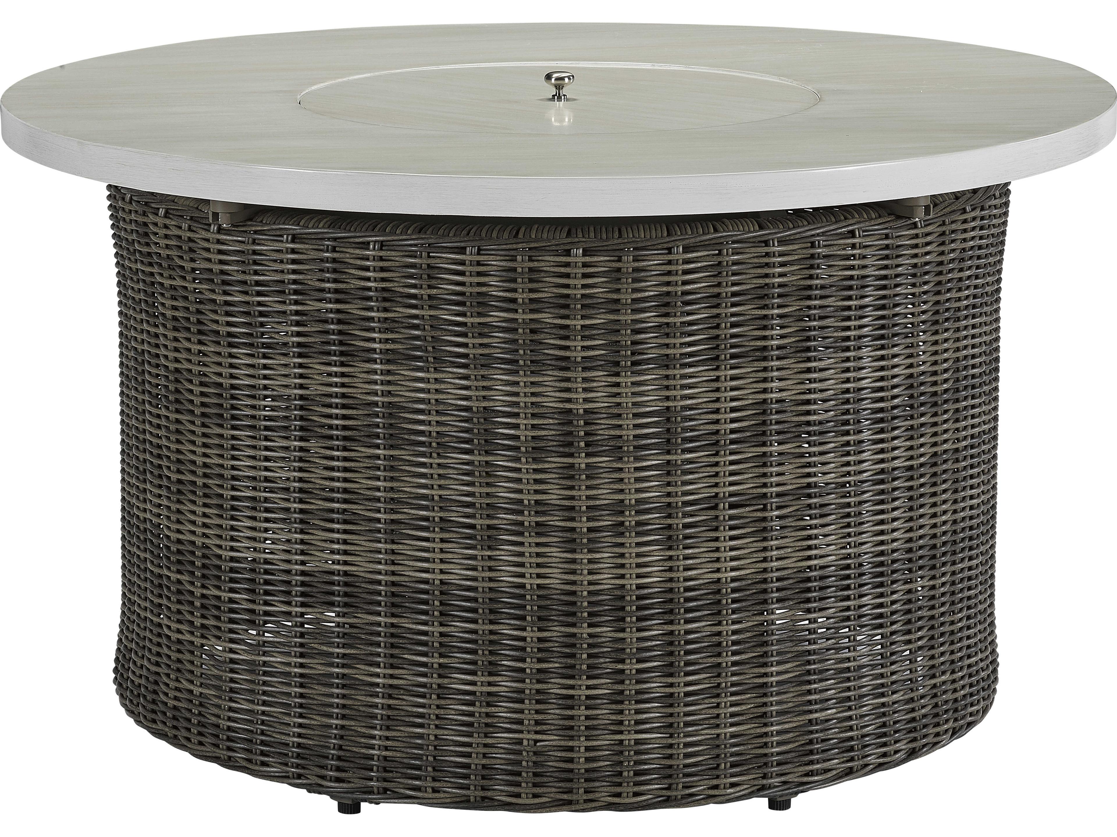 Oasis Round Woven Gas Fire Pit Table