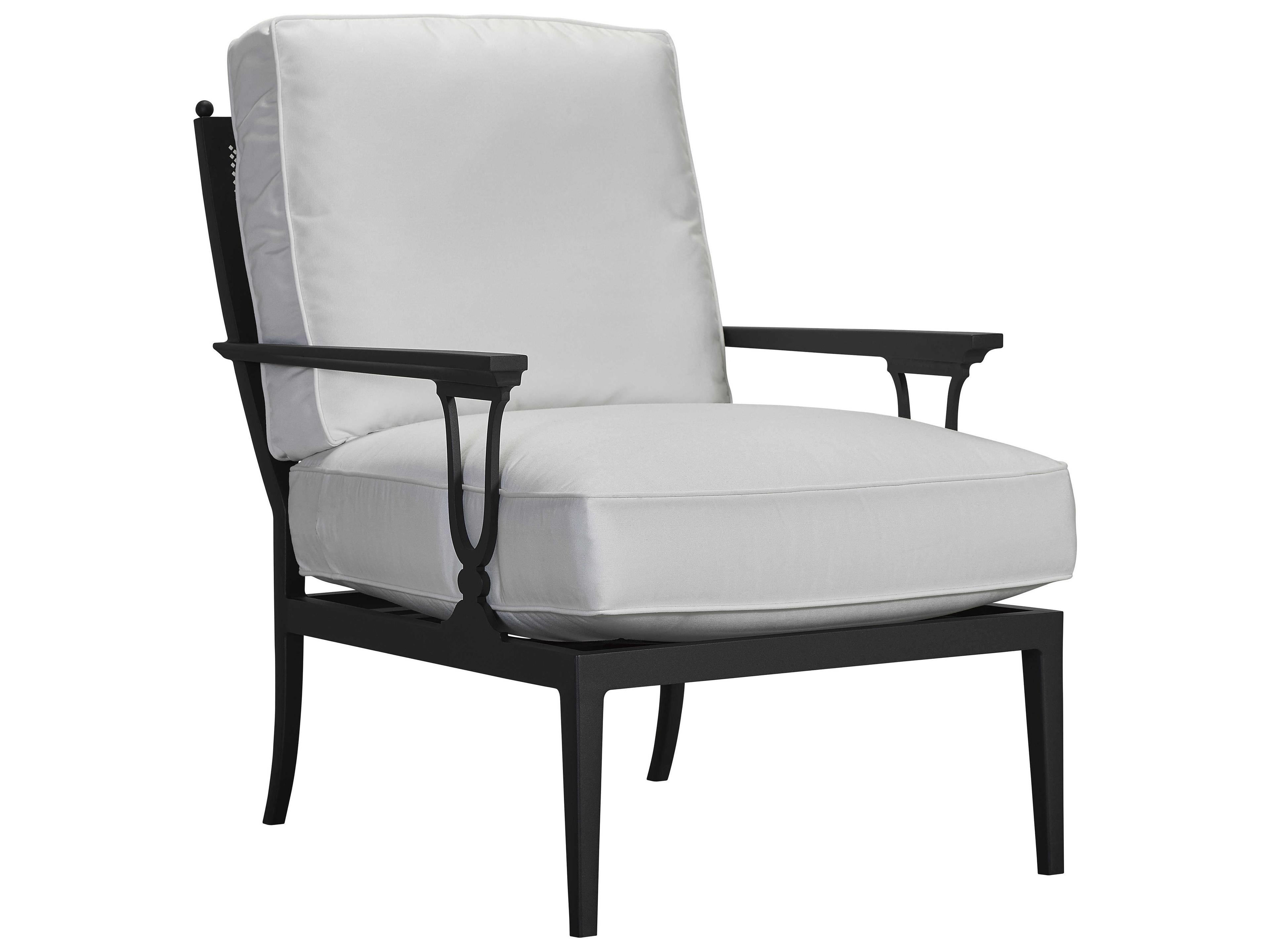 Winterthur Obsidian Black Aluminum Patio Lounge Chair Mesh Back