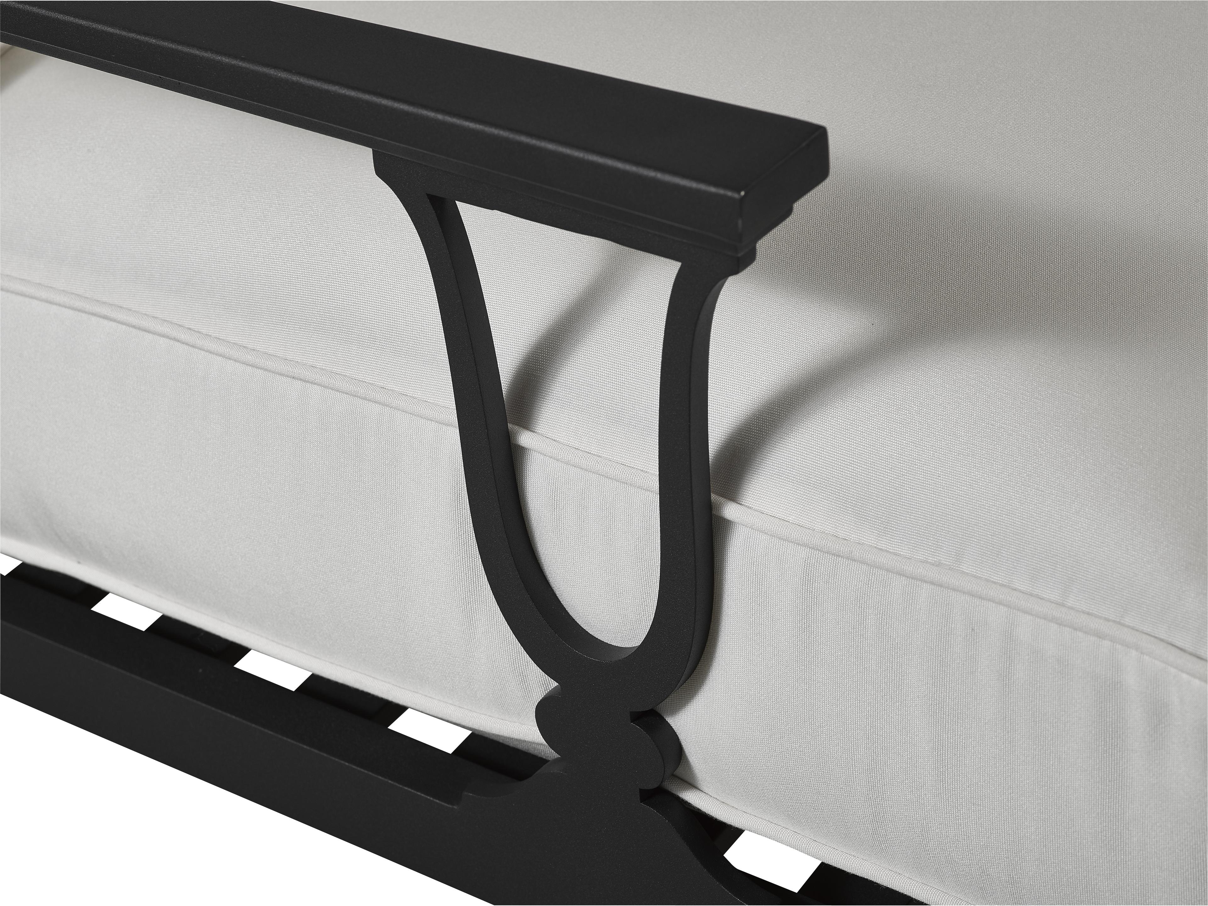 Lane Venture Winterthur Obsidian Black Aluminum Outdoor Sofa Mesh Back