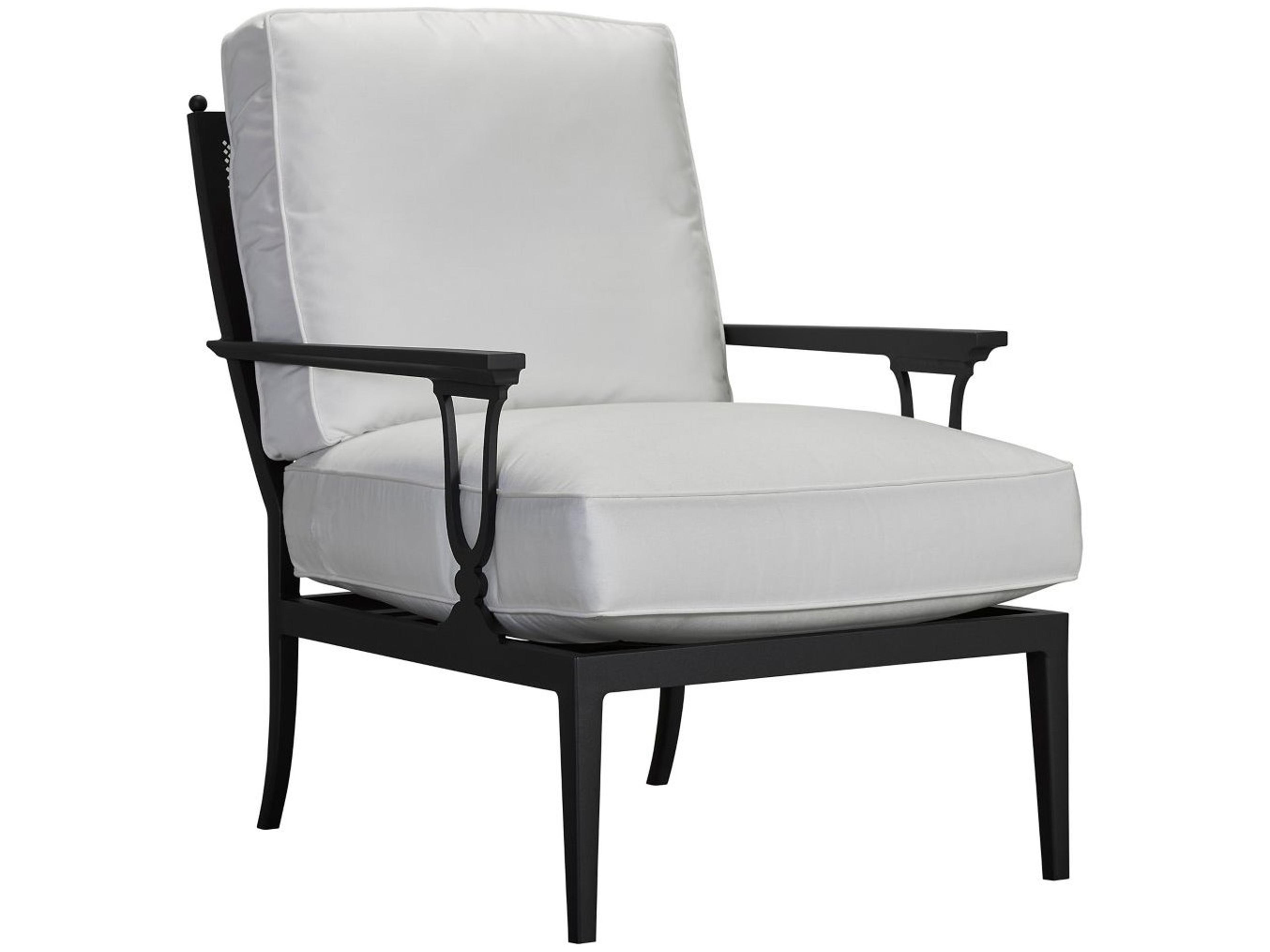 Winterthur Obsidian Black Aluminum Outdoor Lounge Chair X Back