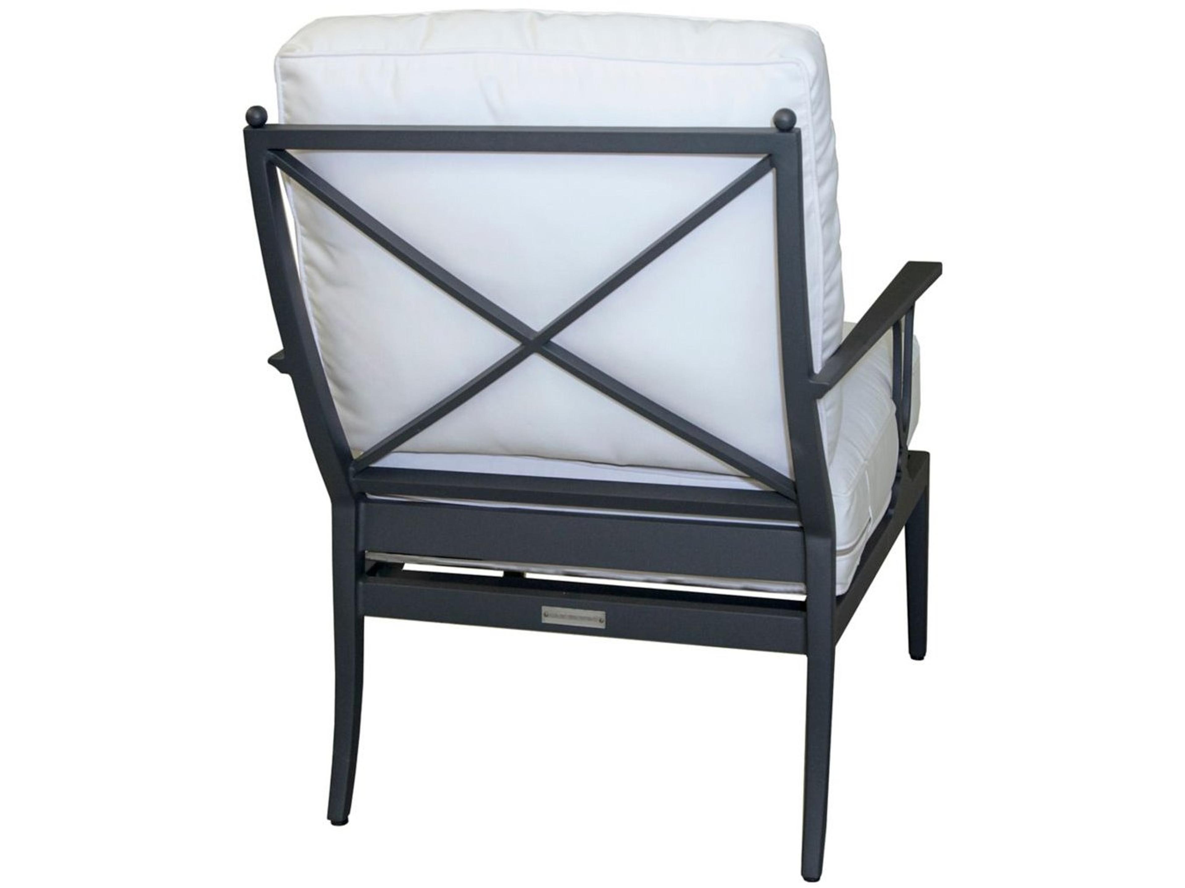 Lane Venture Winterthur Obsidian Black Aluminum Outdoor Lounge Chair X Back