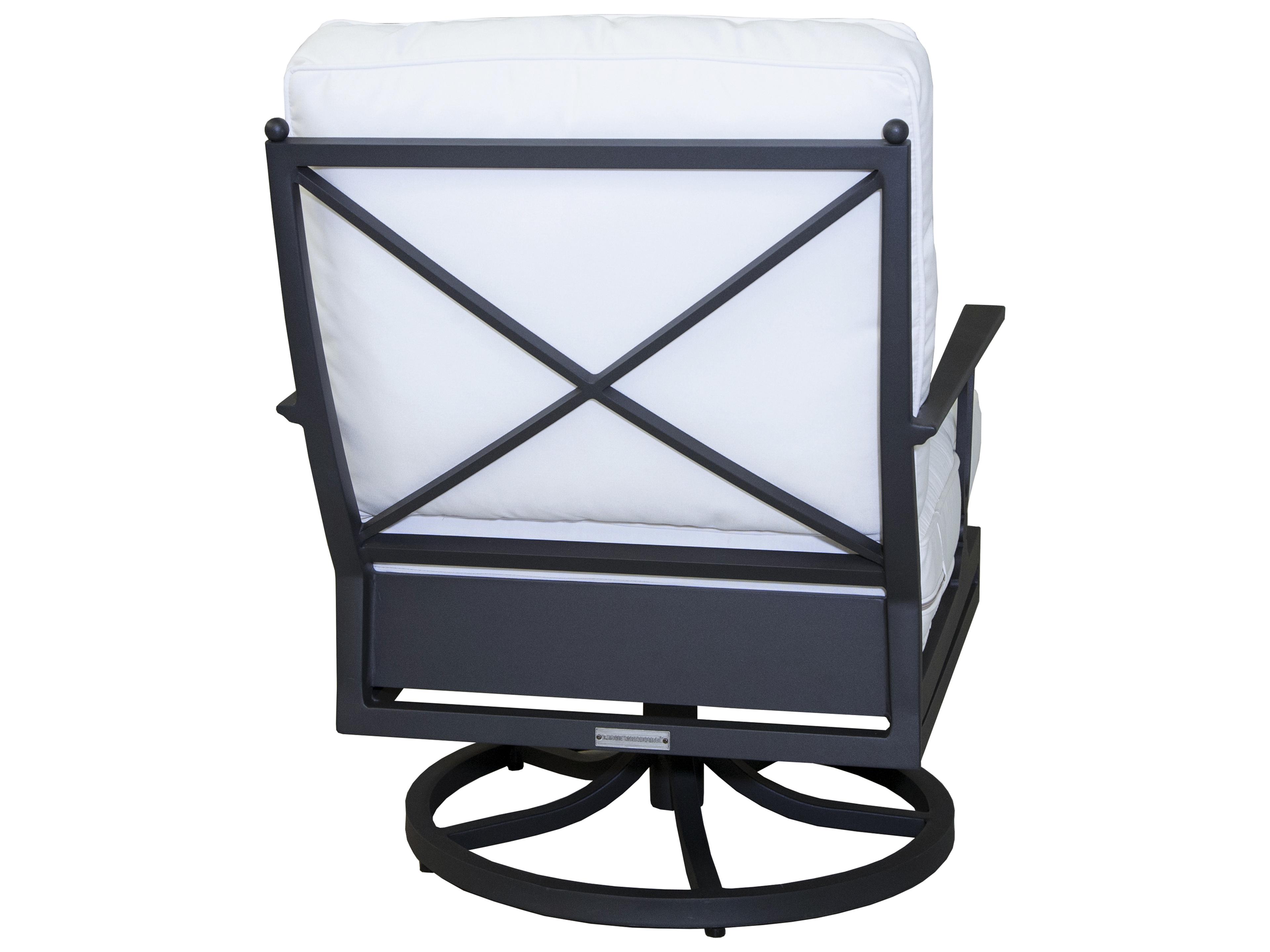 Lane Venture Winterthur Obsidian Black Aluminum Swivel Patio Rocker X Back