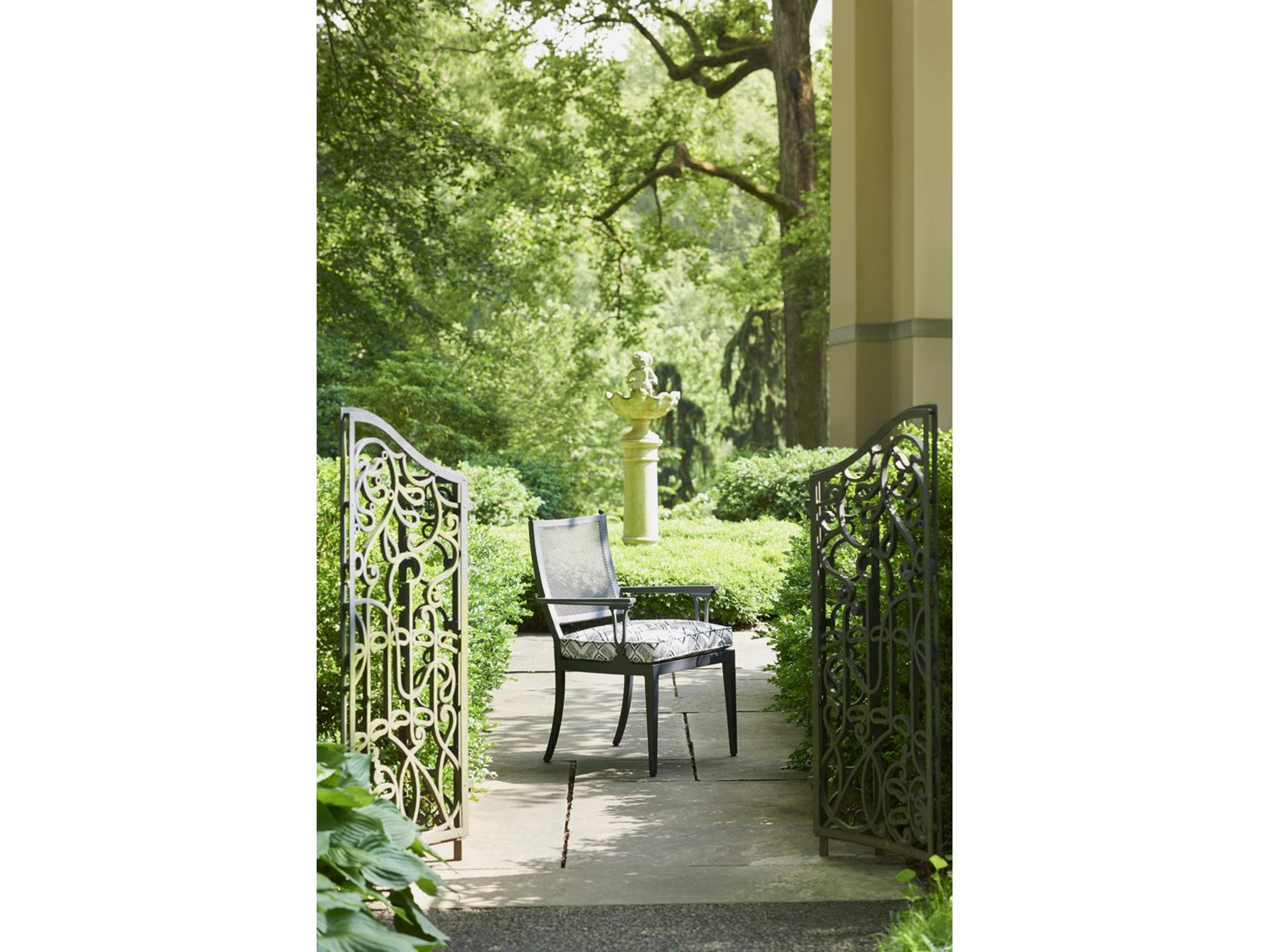 Lane Venture Winterthur Obsidian Black Aluminum Patio Dining Arm Chair