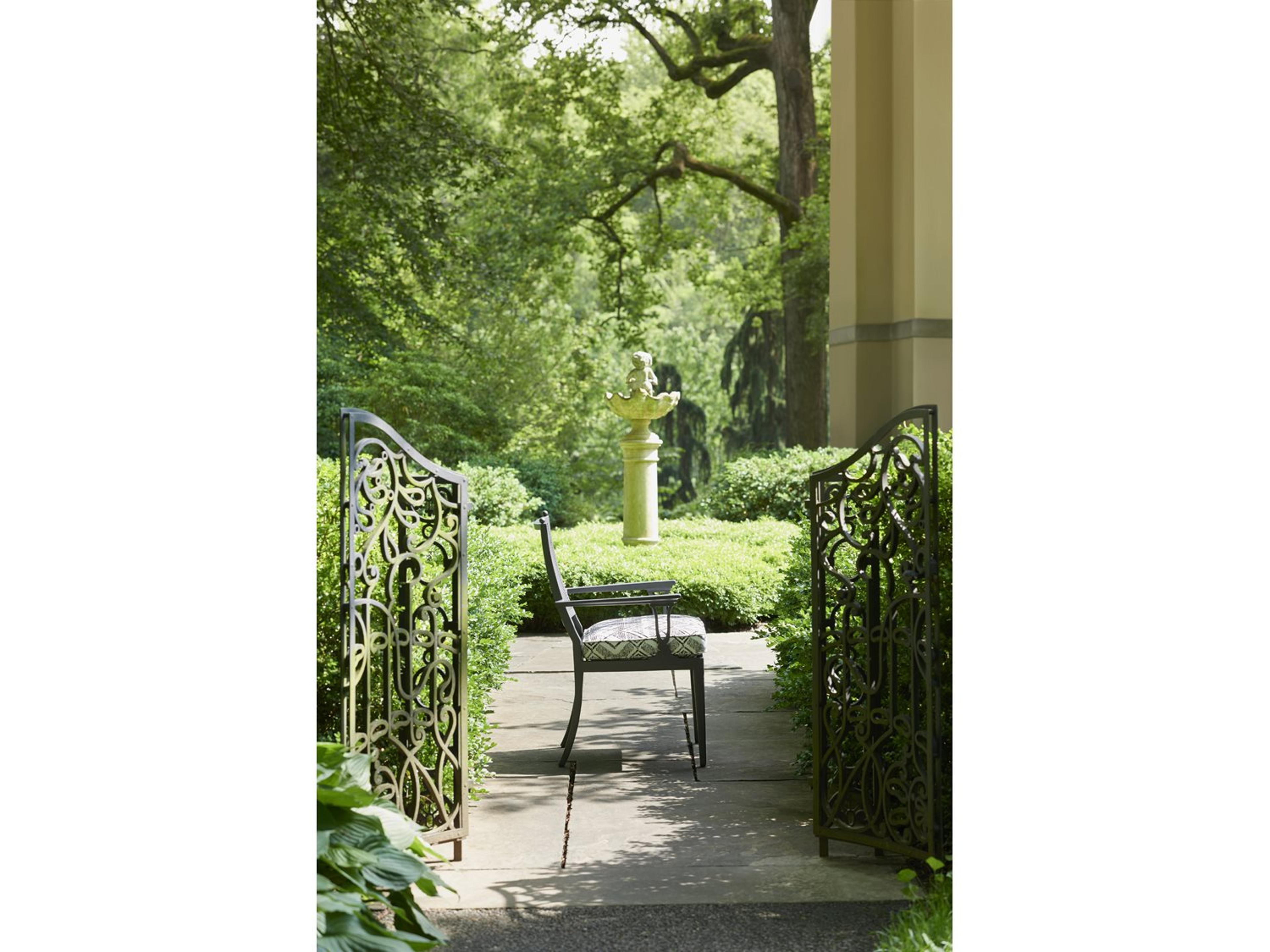 Lane Venture Winterthur Obsidian Black Aluminum Patio Dining Arm Chair