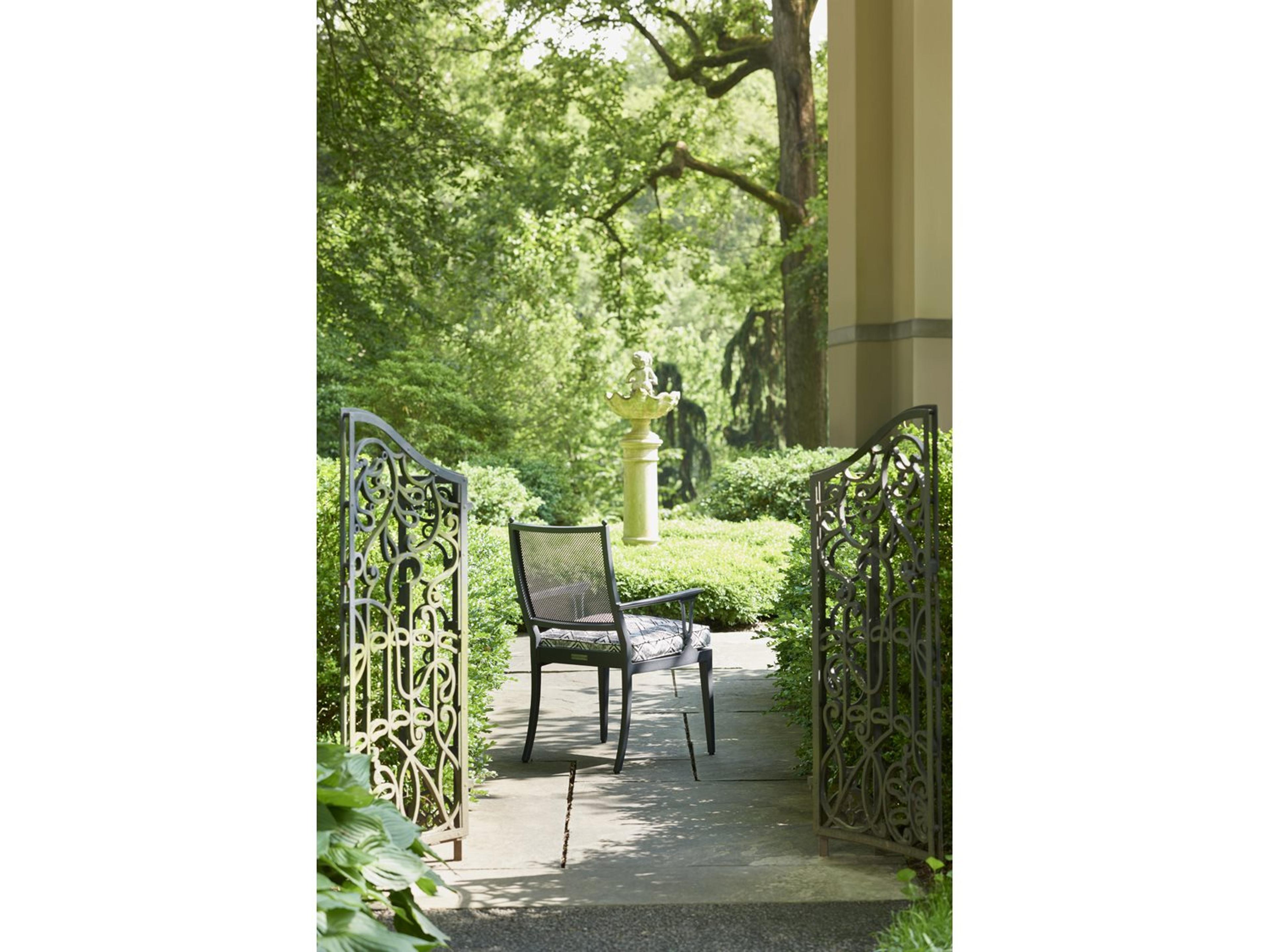 Lane Venture Winterthur Obsidian Black Aluminum Patio Dining Arm Chair