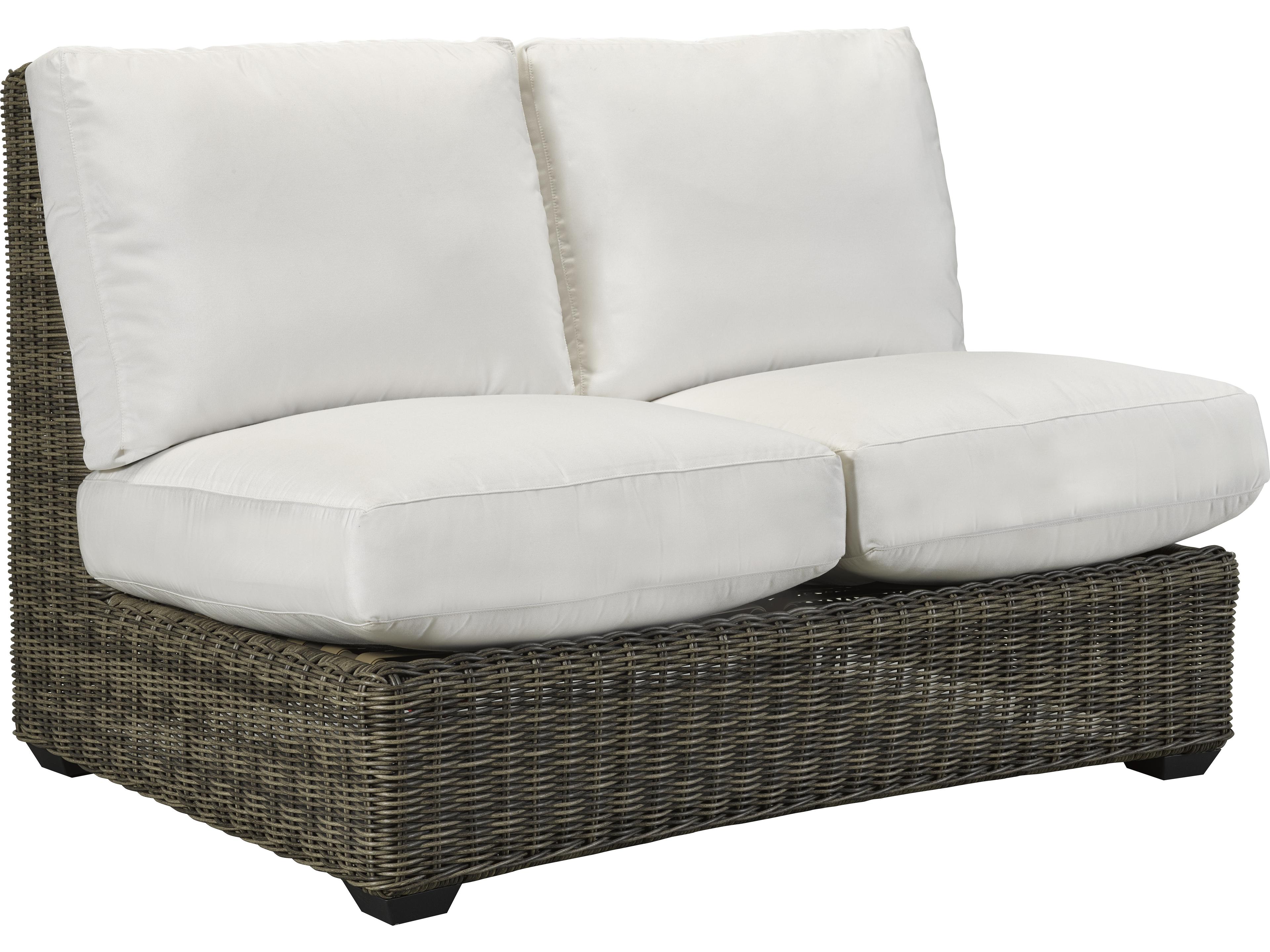 Oasis Armless Loveseat Wicker Outdoor Sectional
