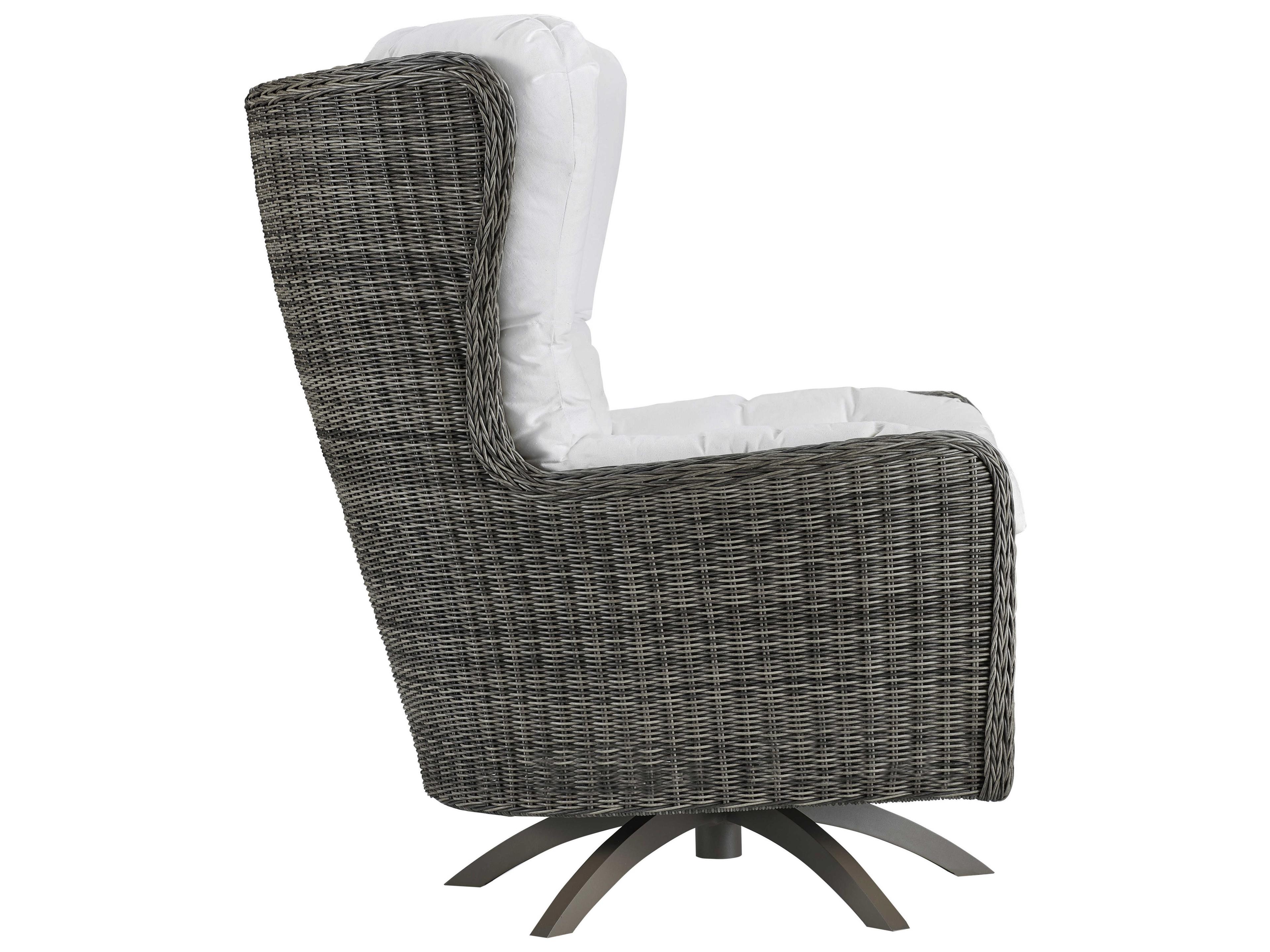 Lane Venture Cocoon Alder Wicker High Back Swivel Outdoor Rocker Lounge